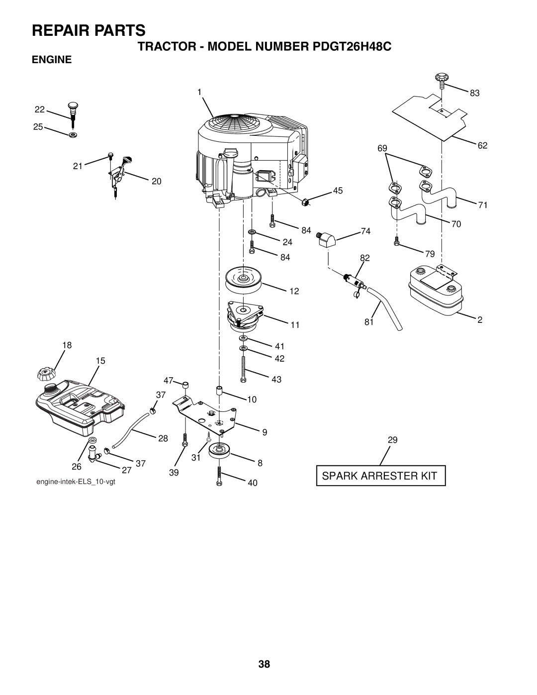 Poulan PDGT26H48C owner manual Engine 