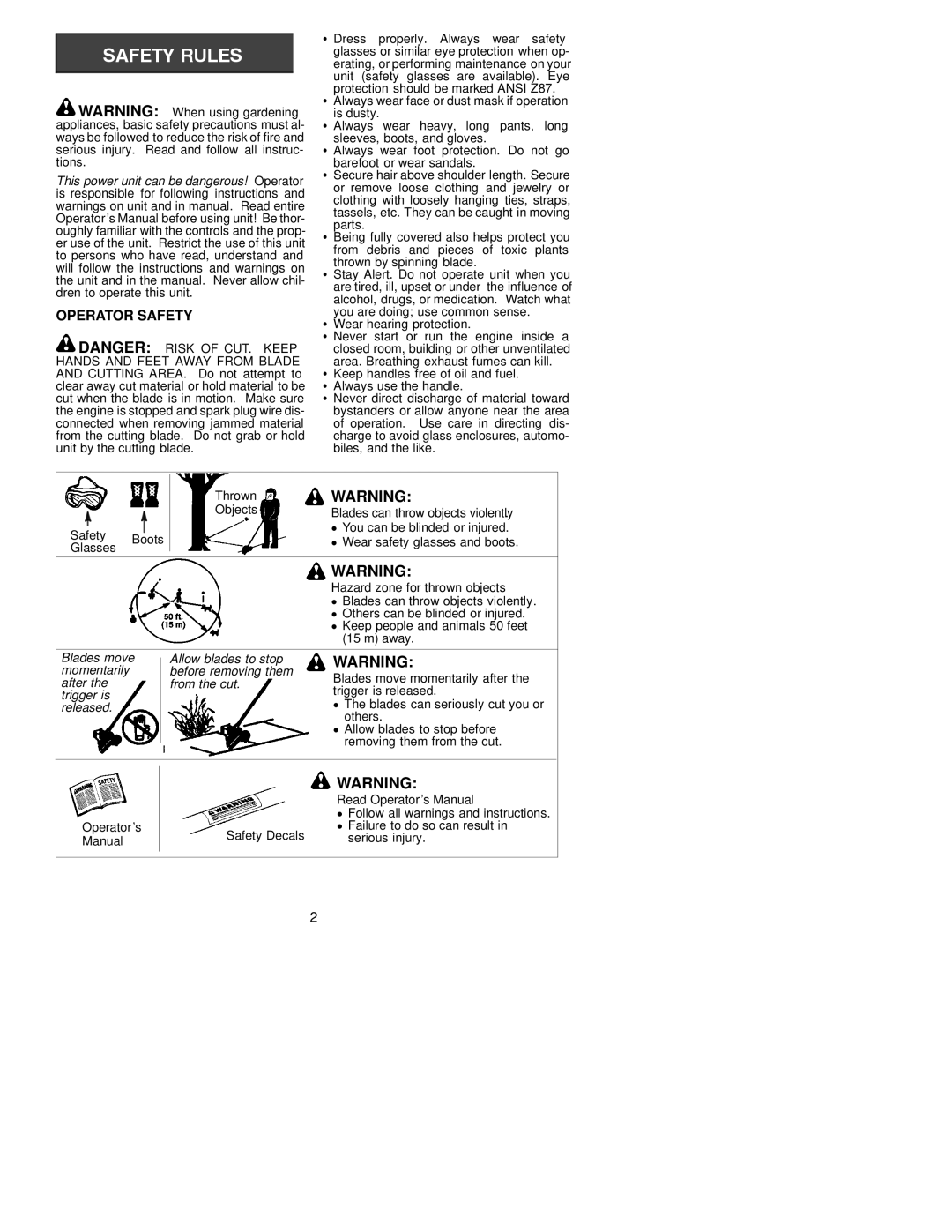 Poulan PE3500 operating instructions Operator Safety 