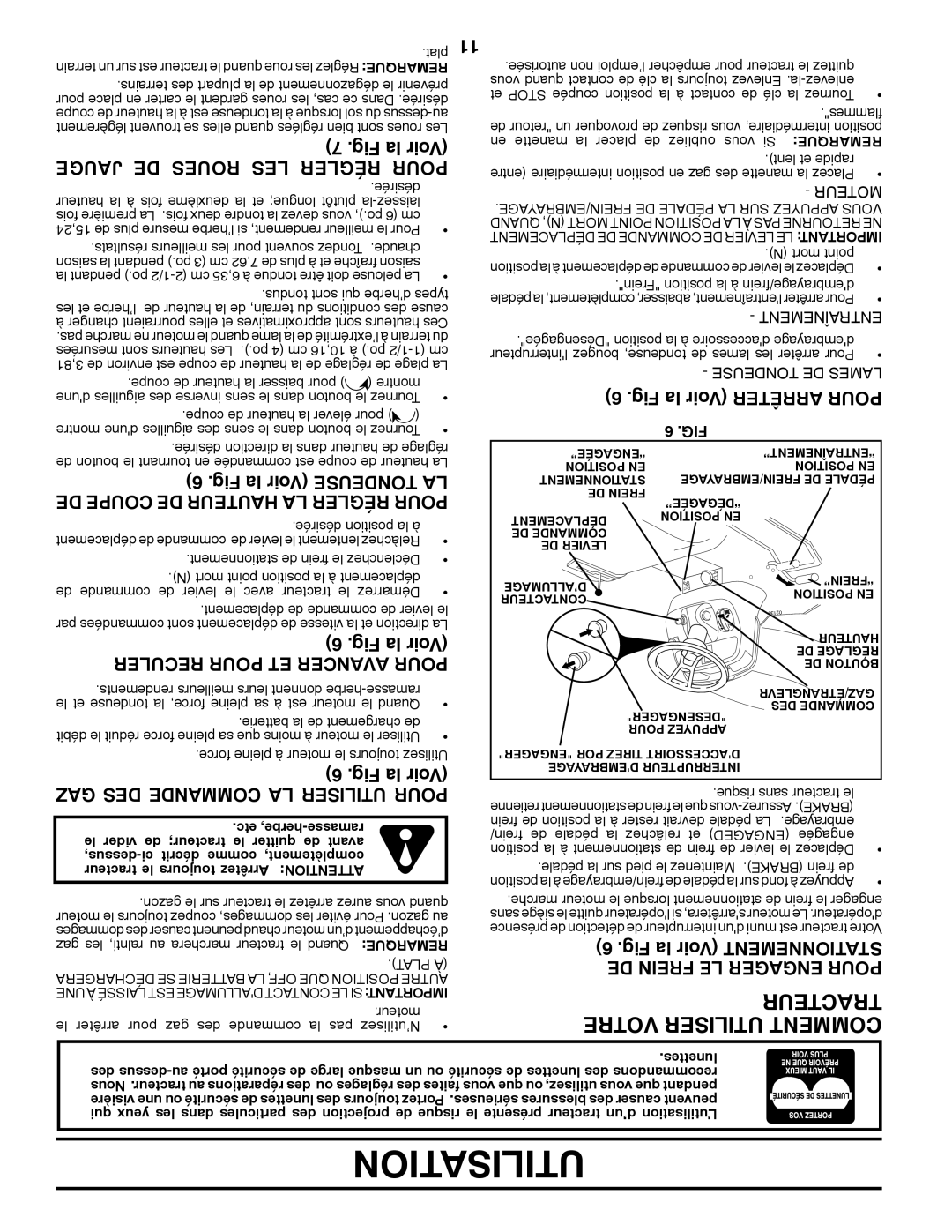 Poulan PK20H42YT manual Teurtrac Votre Utiliser Comment, Jauge DE Roues LES Régler Pour, GAZ DES Commande LA Utiliser Pour 