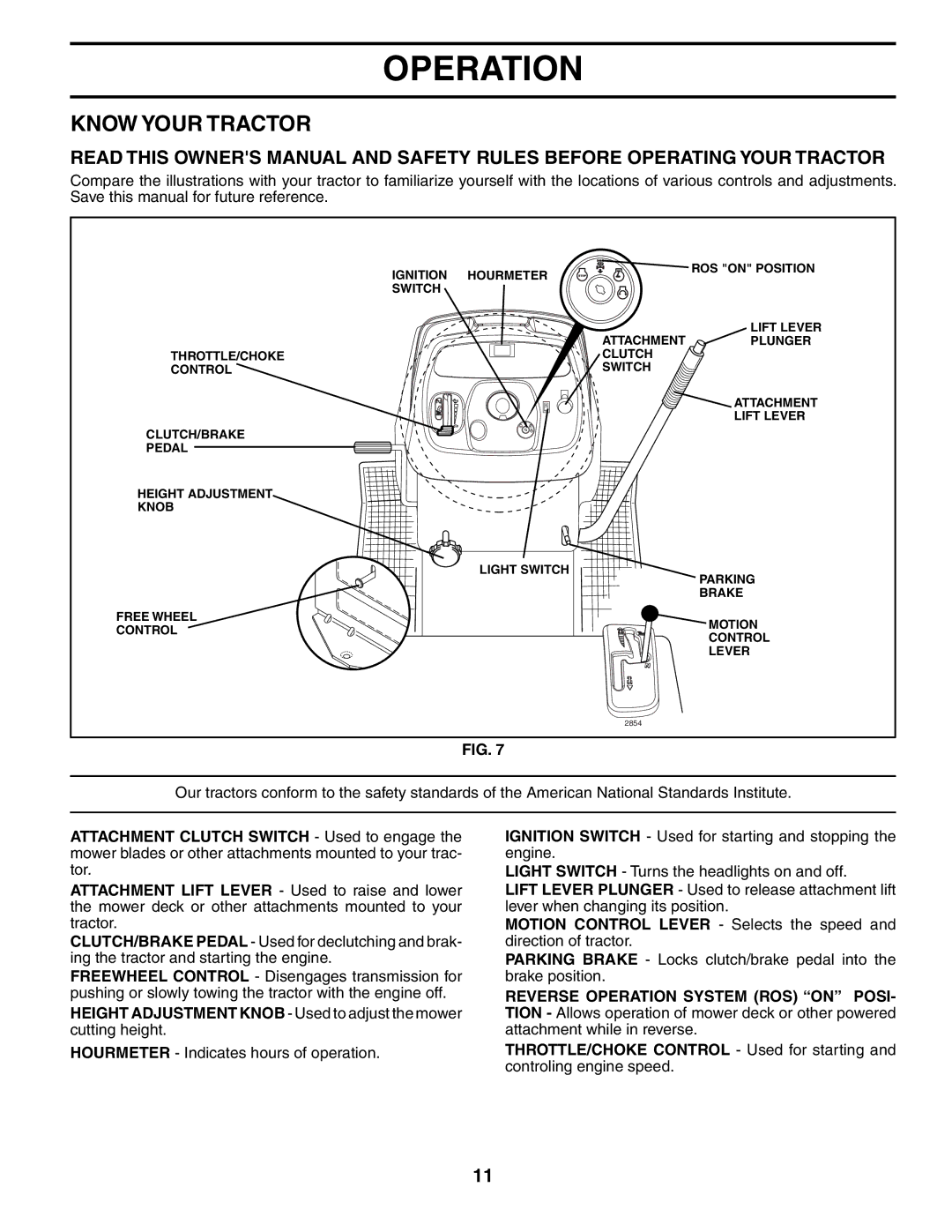 Poulan PK20H48YT manual Know Your Tractor 