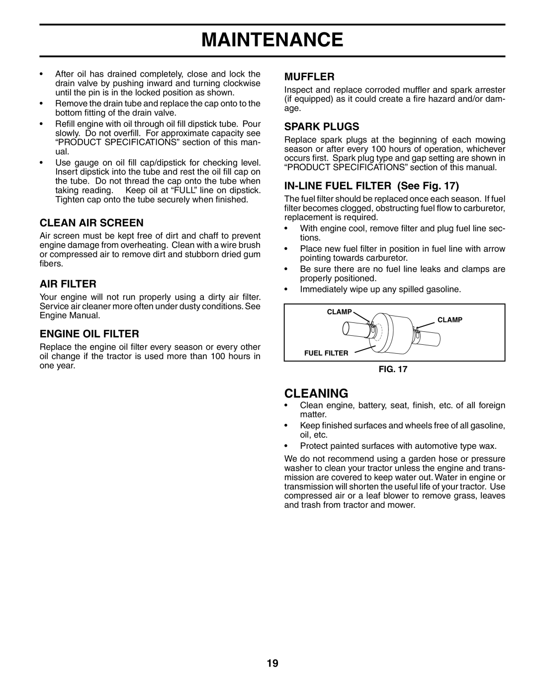 Poulan PK23H48YT manual Cleaning 