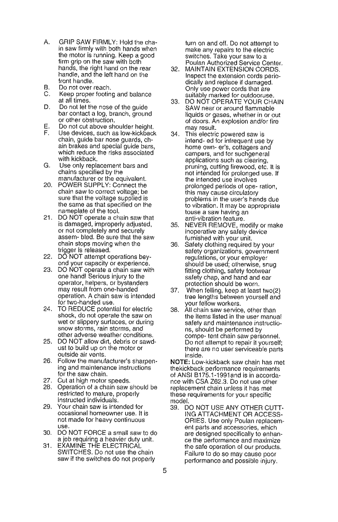 Poulan PLN1510 manual 