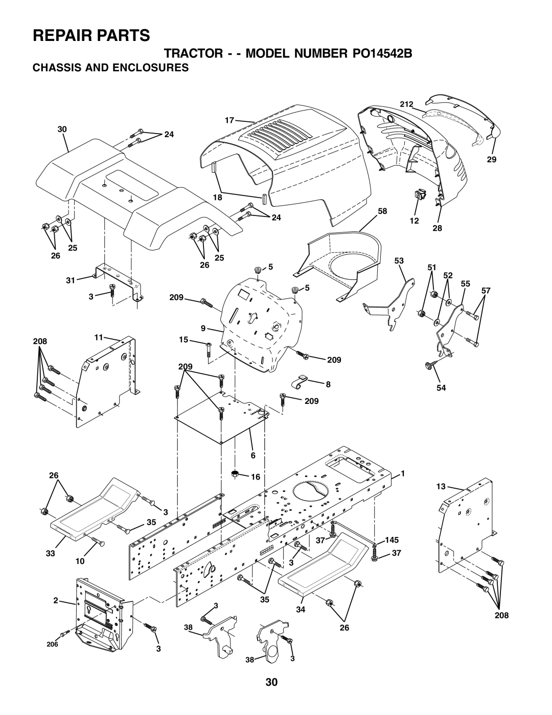 Poulan PO14542B owner manual Chassis and Enclosures 