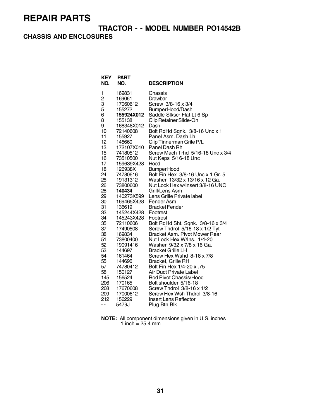 Poulan PO14542B owner manual 155924X012 