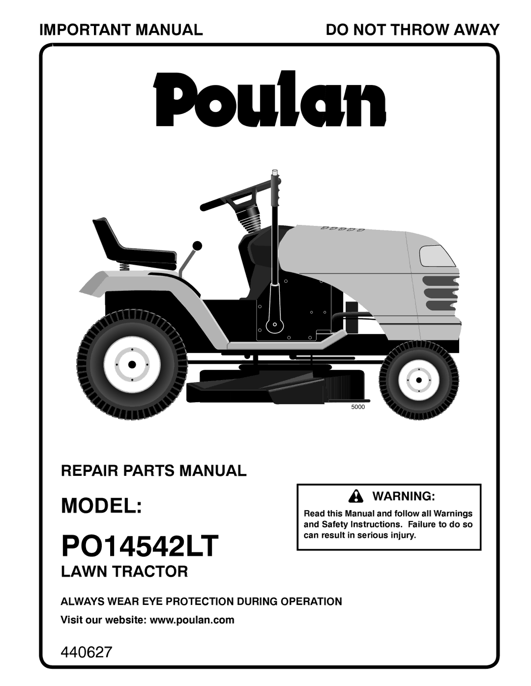 Poulan PO14542LT manual 