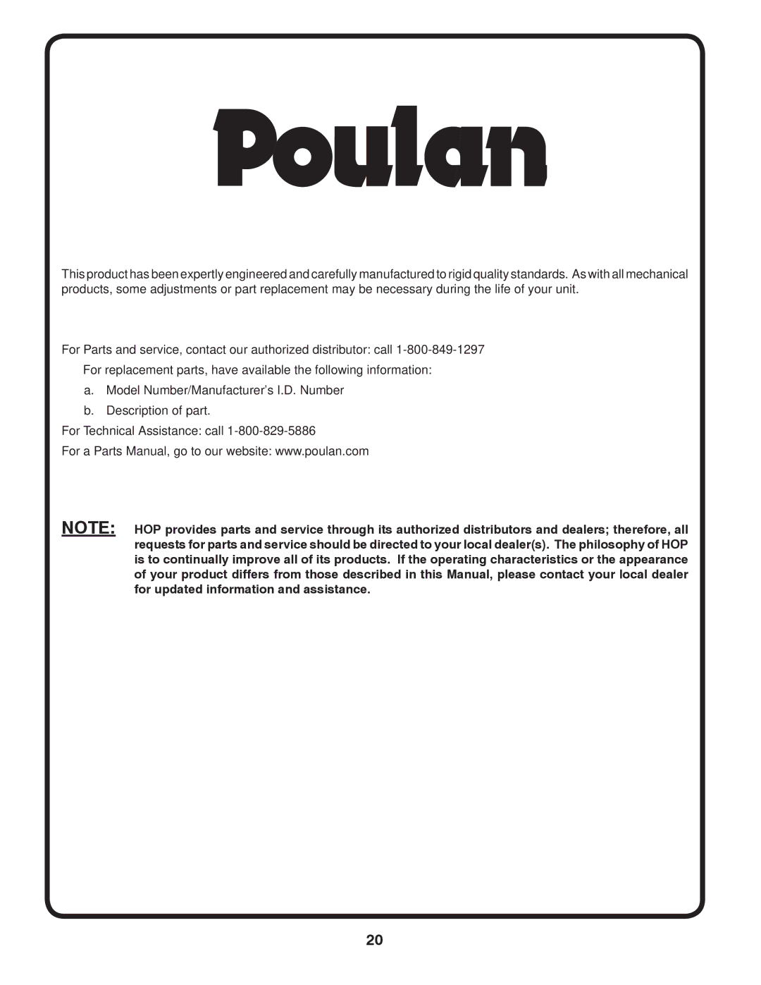 Poulan PO15538LT manual 