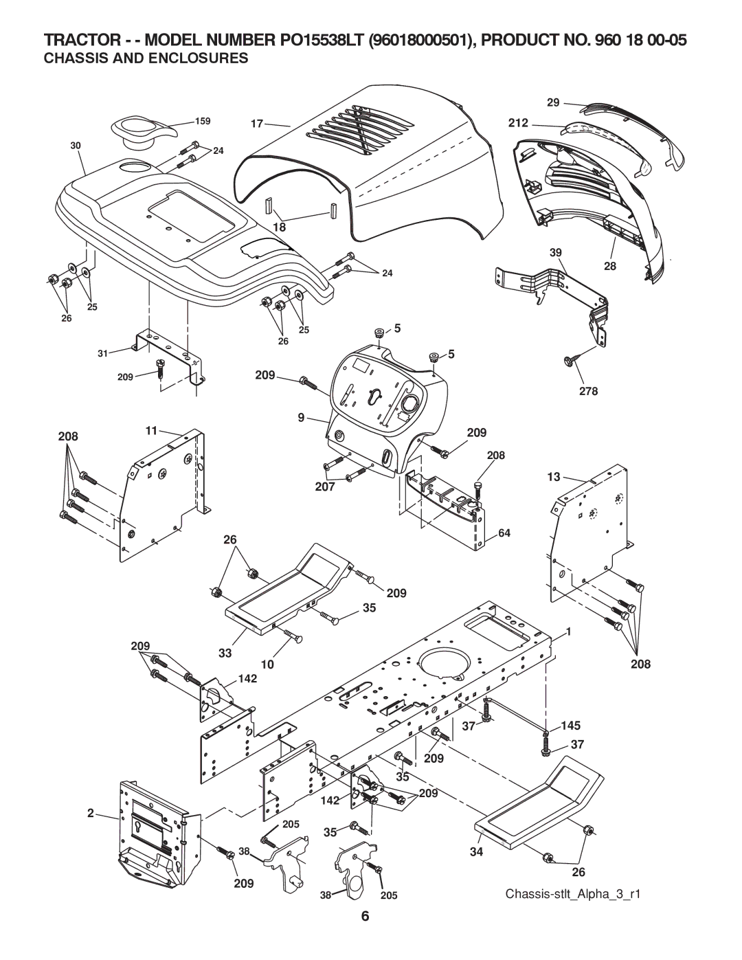 Poulan PO15538LT manual Chassis and Enclosures 