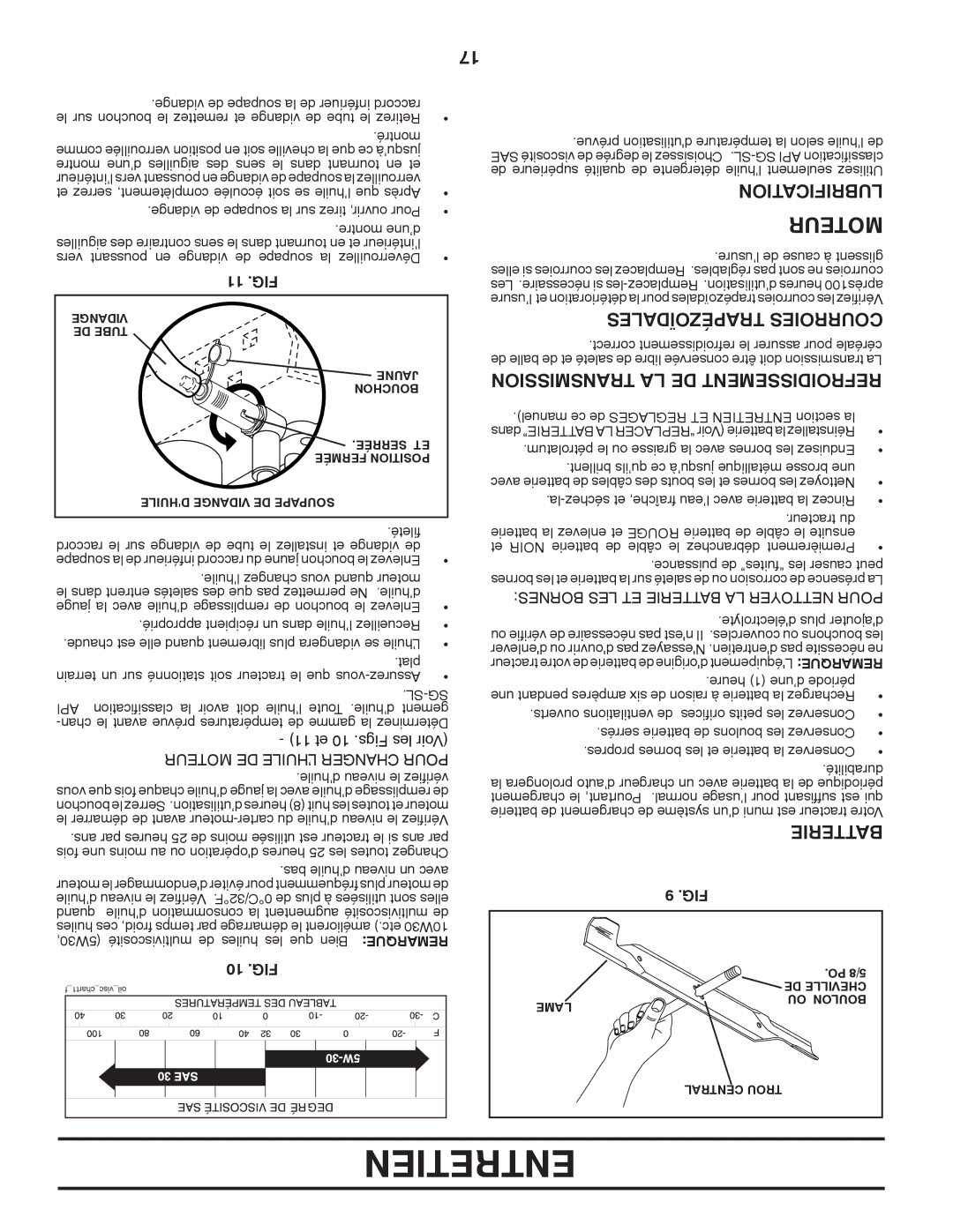 Poulan PO15542LT manual Lubrification, Transmission LA DE Refroidissement, Trapézoïdales Courroies 