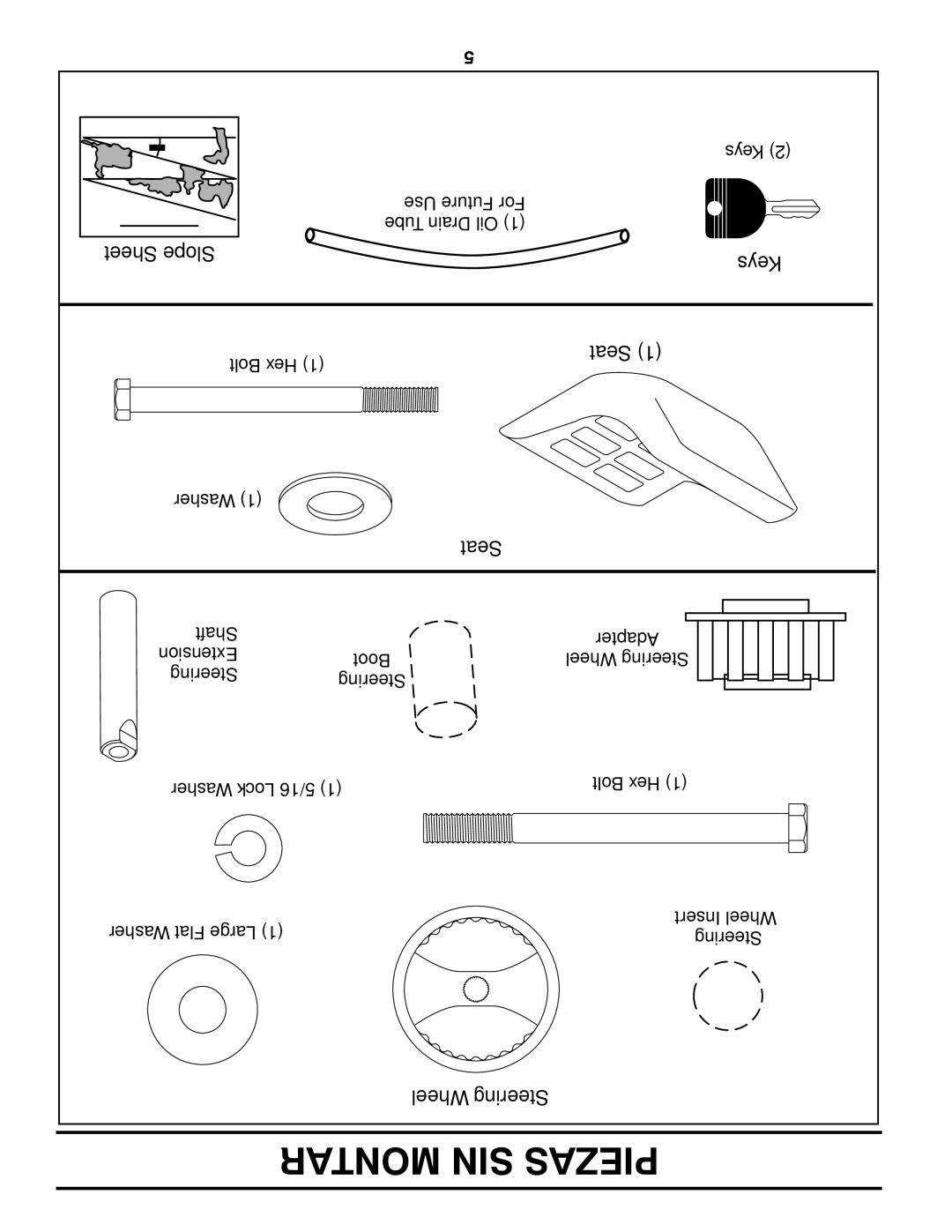 Poulan PO16542LT manual Montar SIN Piezas 