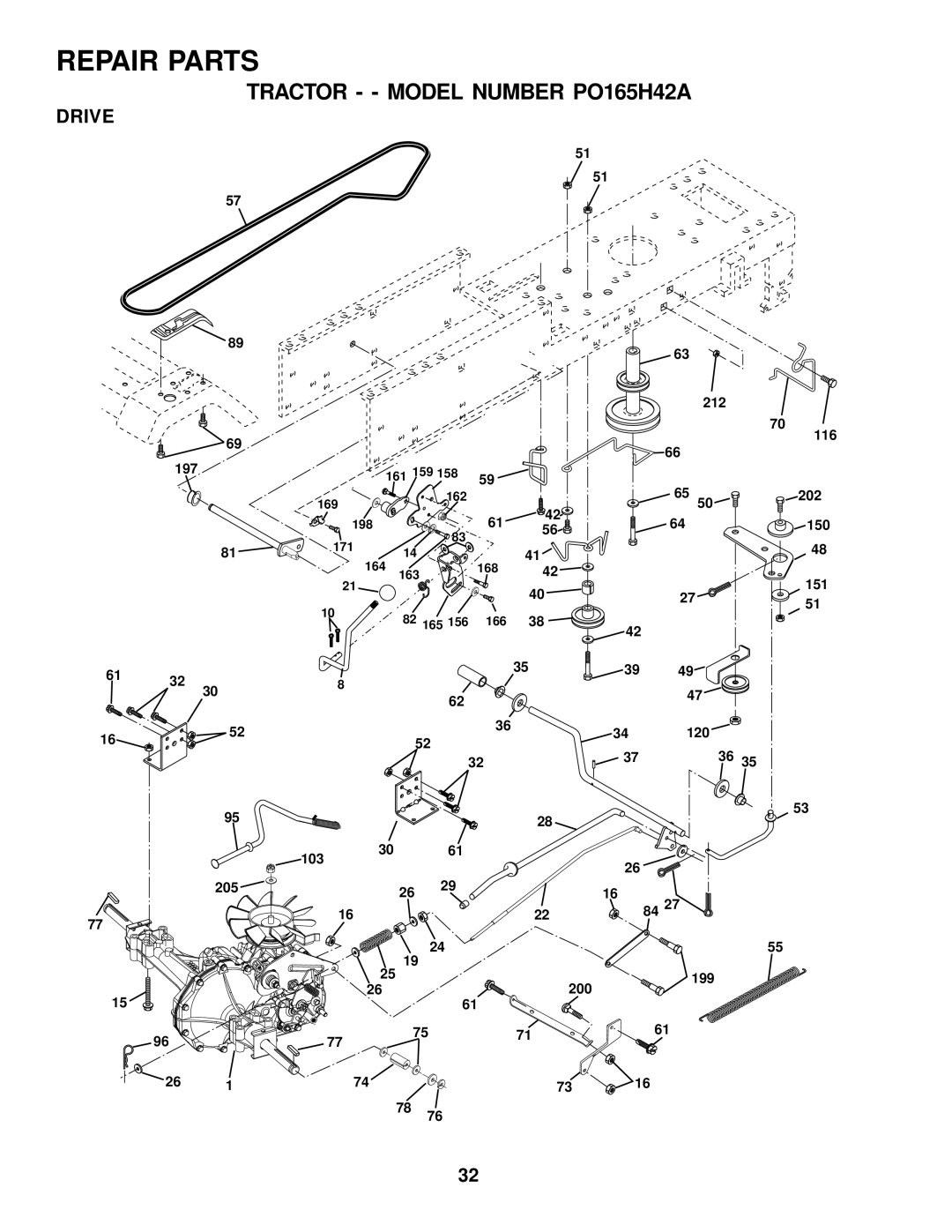 Poulan PO165H42A owner manual Drive 