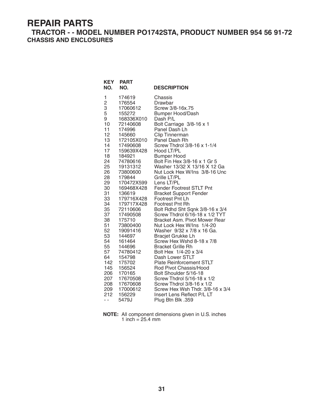 Poulan PO1742STA manual 5479J Plug Btn Blk 