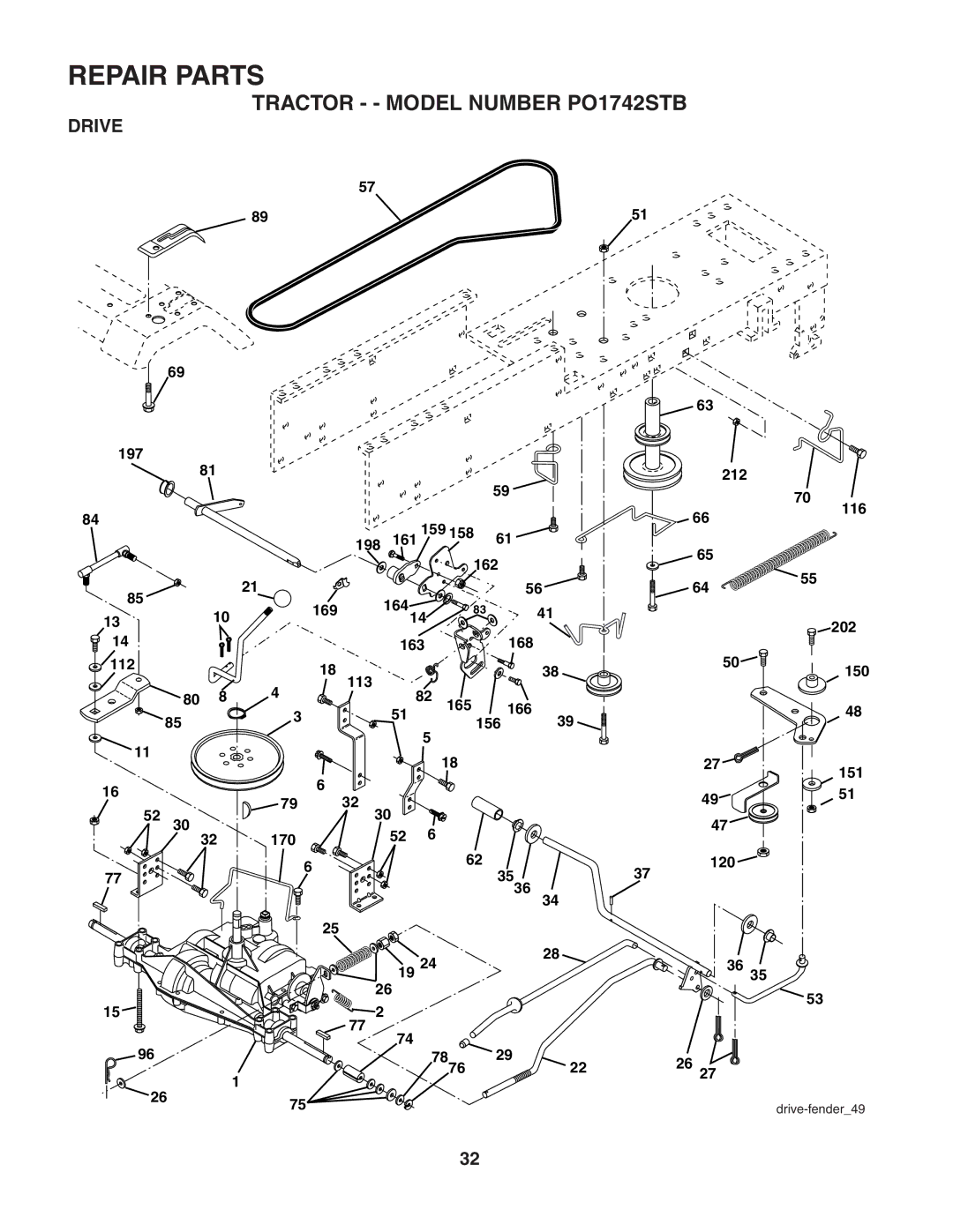 Poulan PO1742STB manual 170 