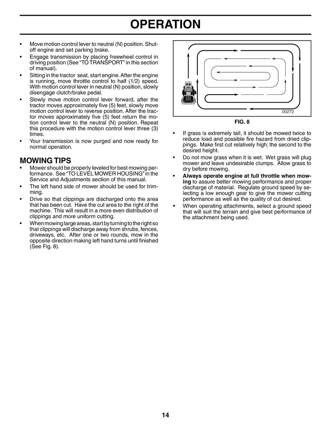 Poulan PO17H42STB manual Mowing Tips 