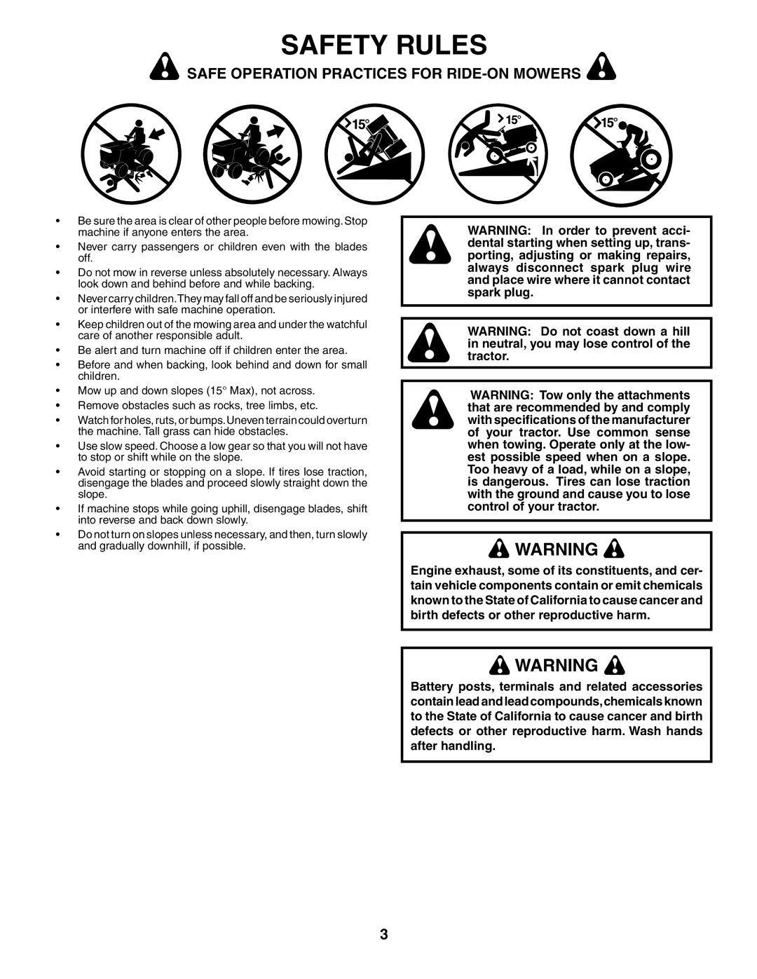 Poulan PO17H42STB manual Safety Rules 