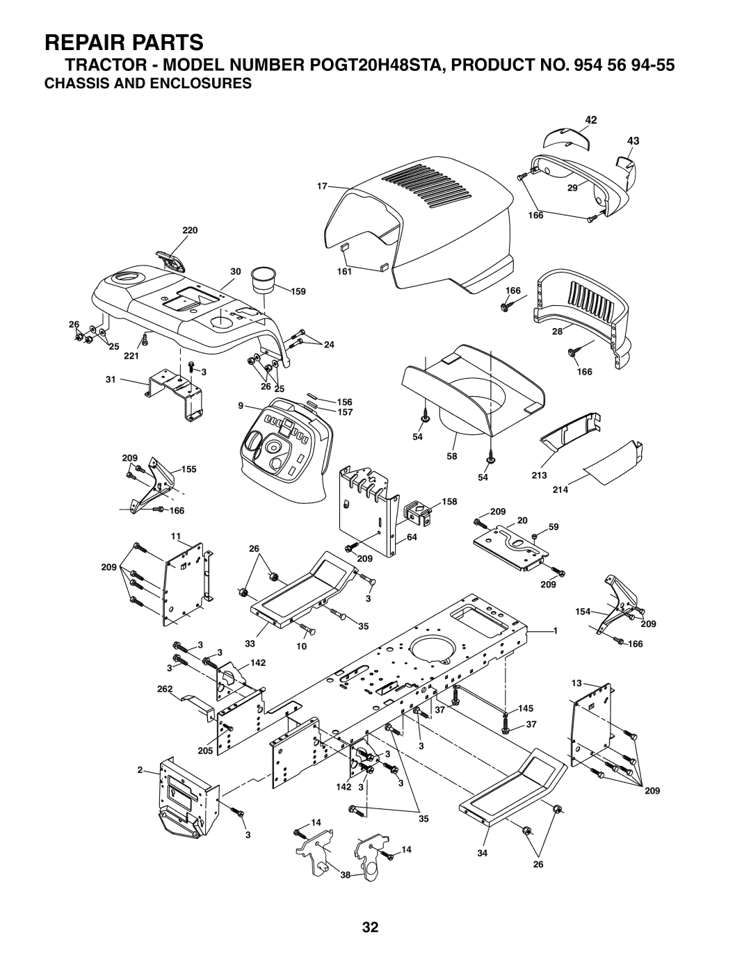 Poulan POGT20H48STA manual Chassis and Enclosures 