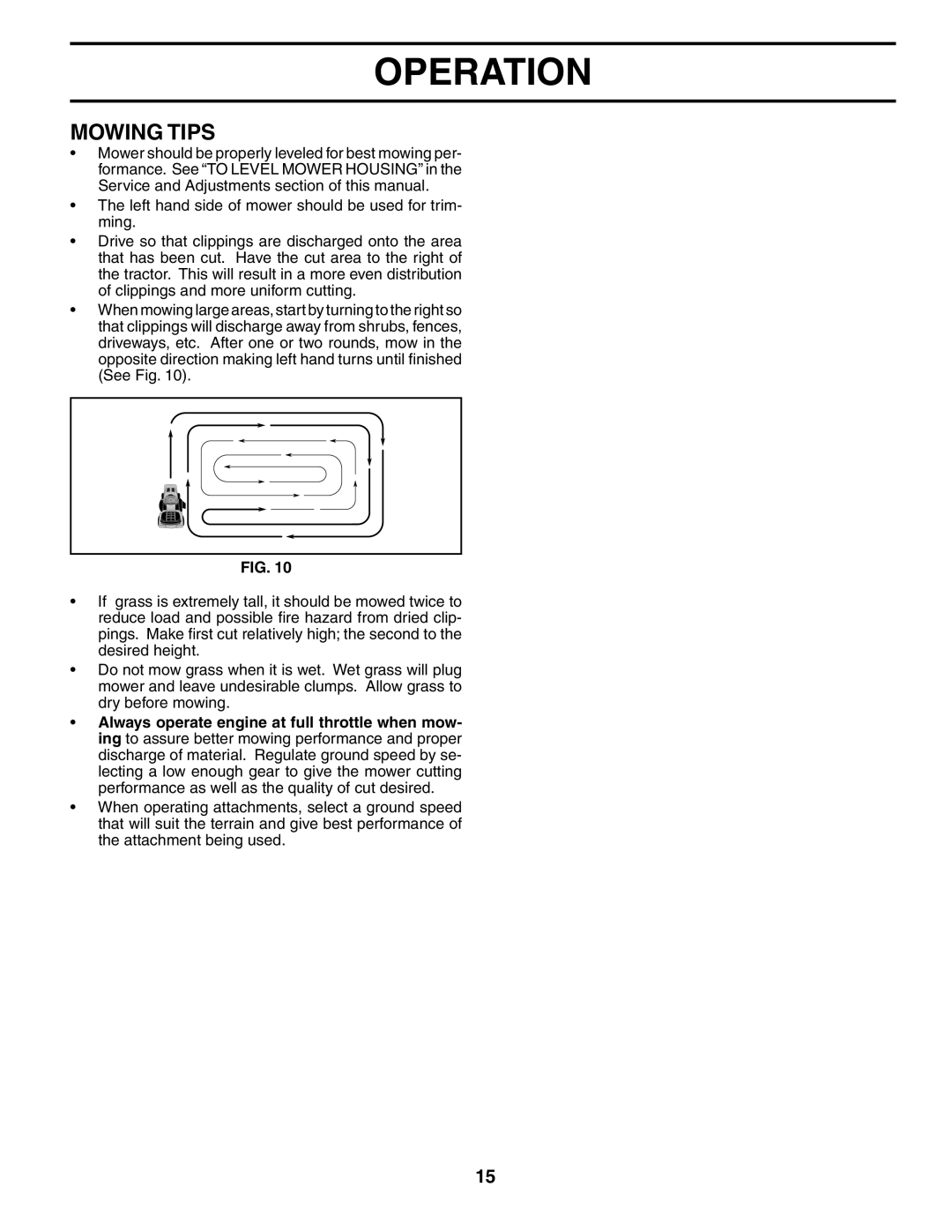 Poulan POGT20T48STA manual Mowing Tips 