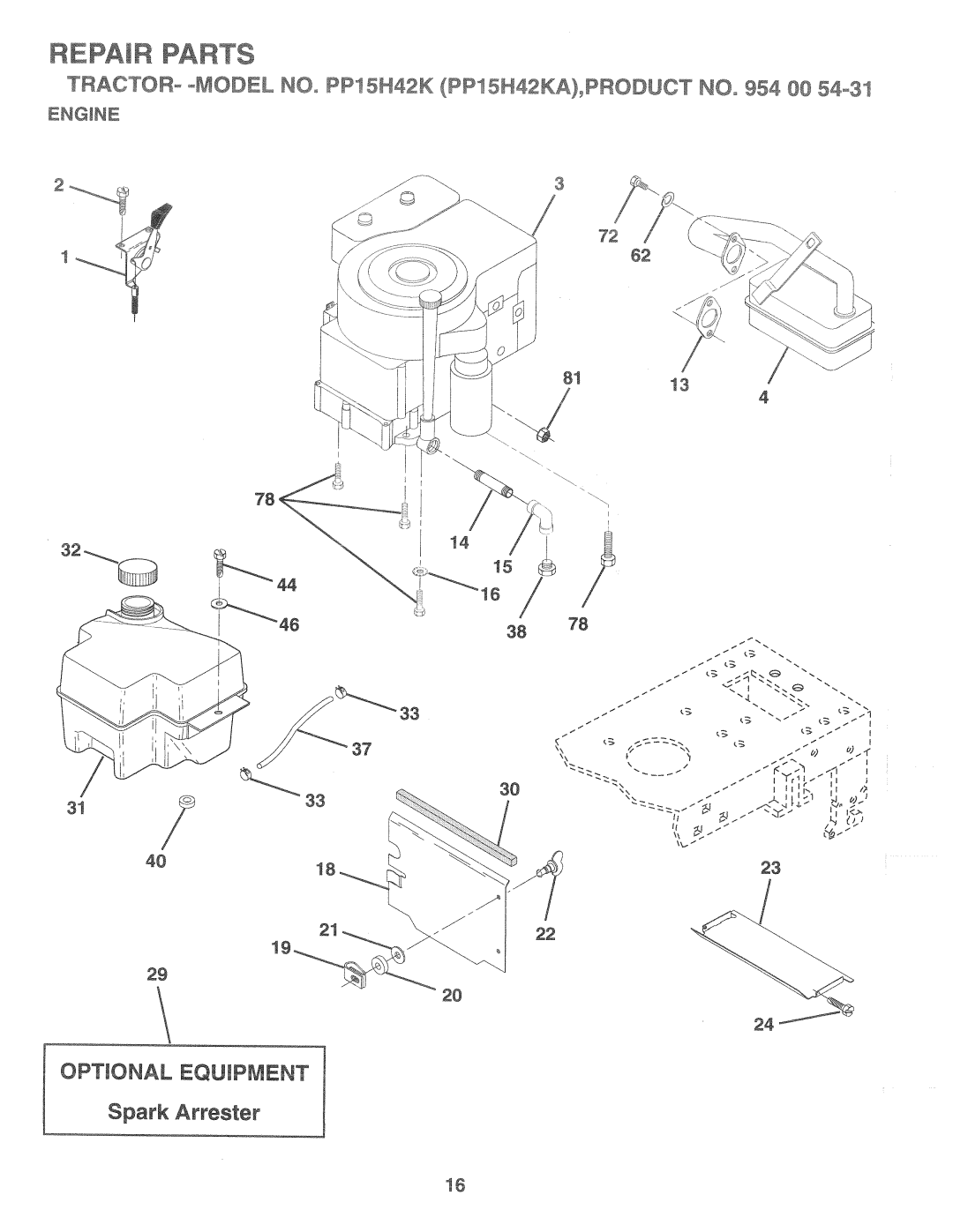 Poulan PP15H42KA manual 