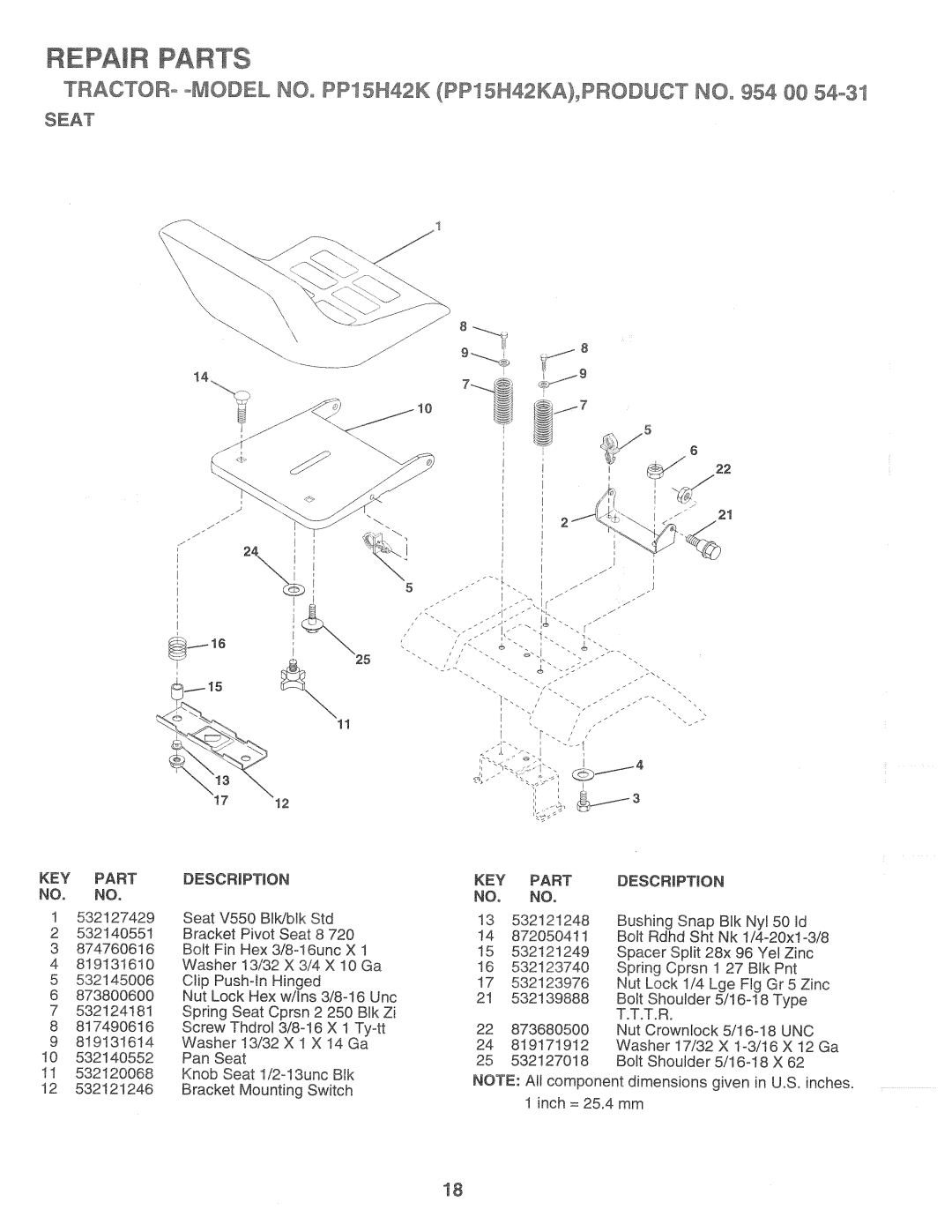 Poulan PP15H42KA manual 