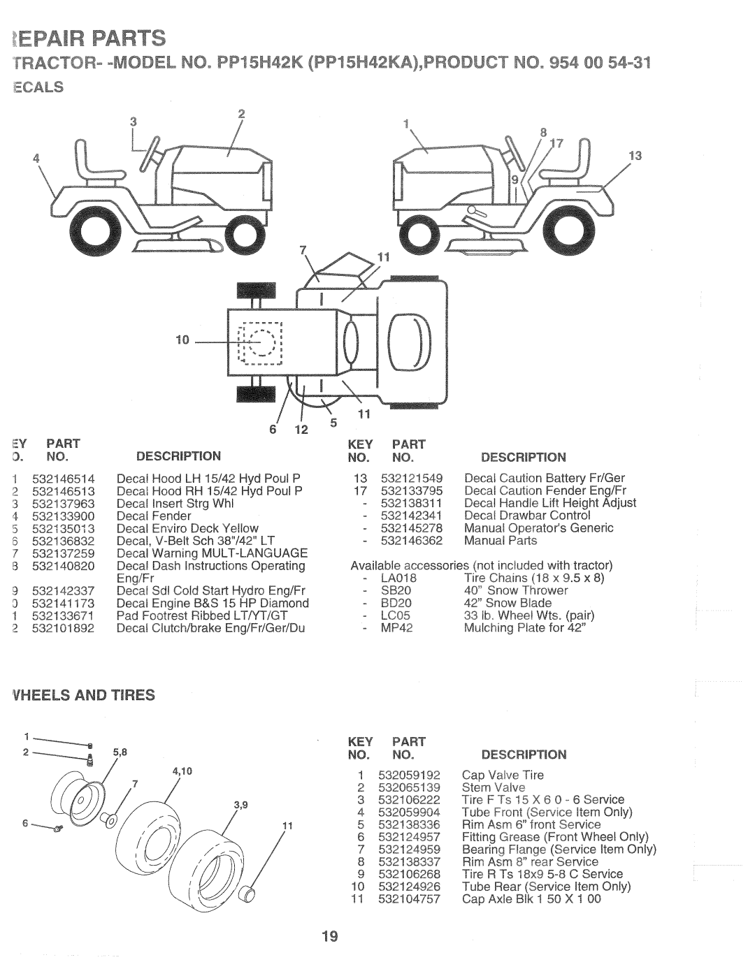 Poulan PP15H42KA manual 