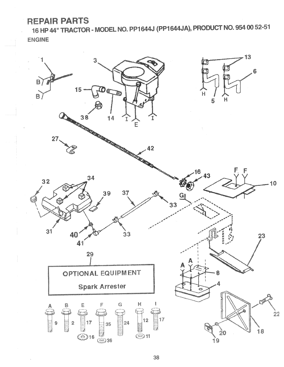 Poulan PP1644JA manual 