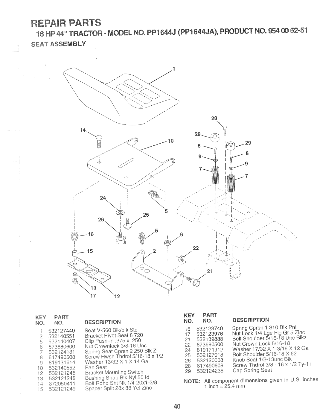 Poulan PP1644JA manual 