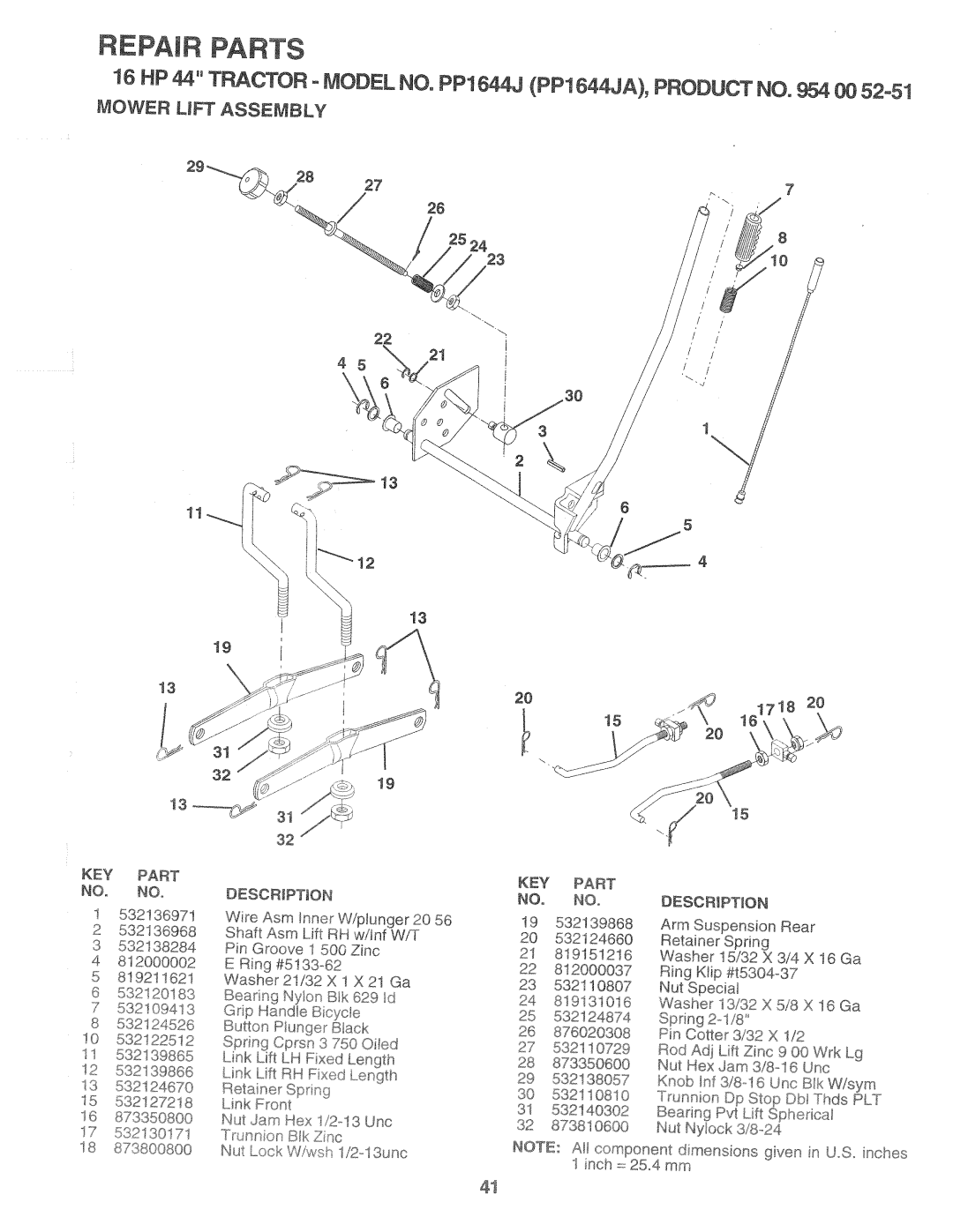 Poulan PP1644JA manual 