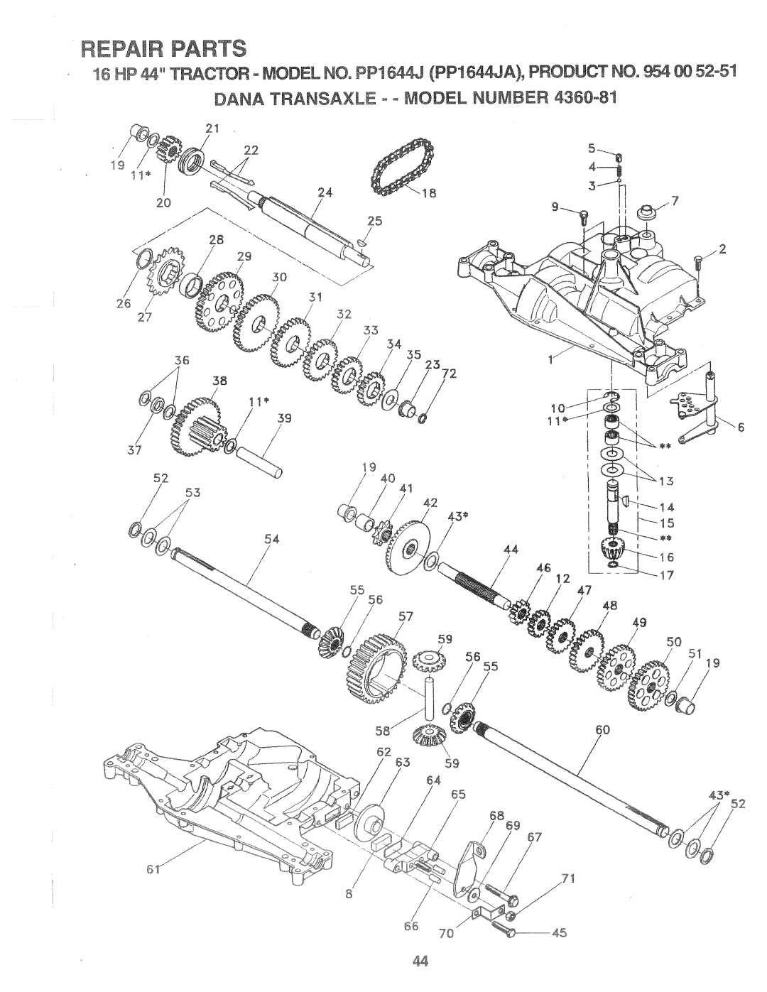 Poulan PP1644JA manual 