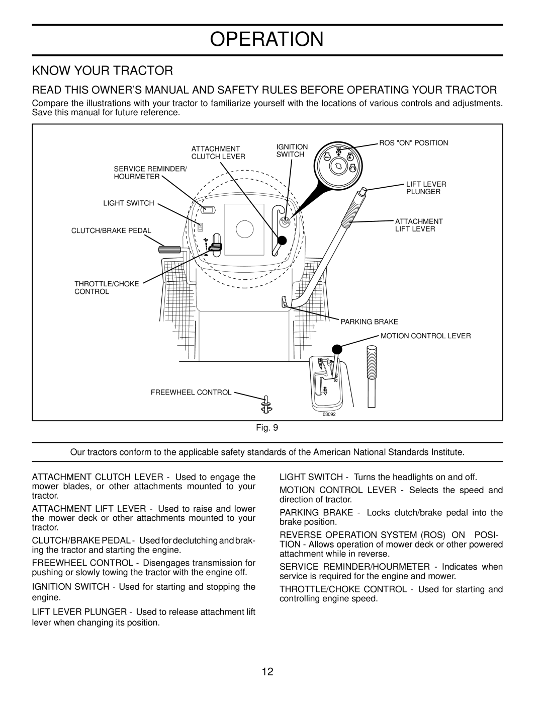 Poulan PP16H36RB, 96061015703, 960 61 01-57 owner manual Know Your Tractor 