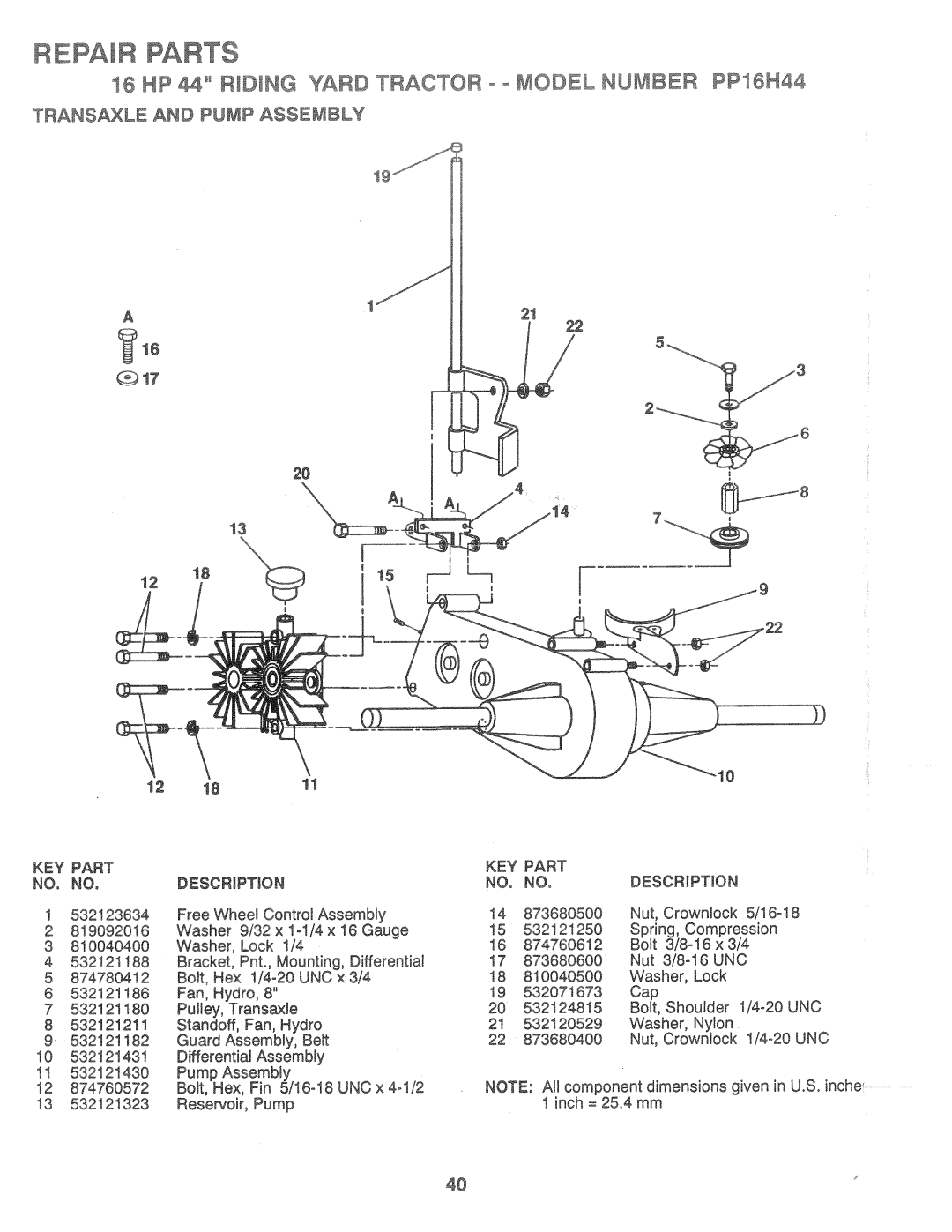 Poulan PP16H44A manual 