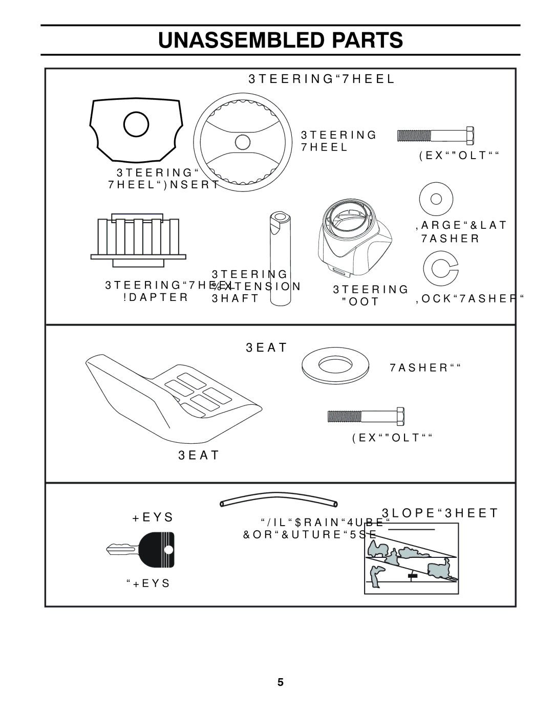 Poulan PP18542 owner manual Unassembled Parts 