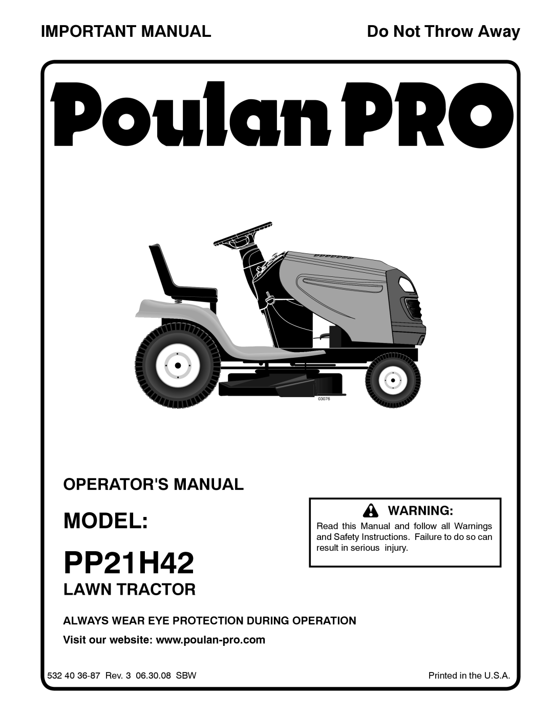 Poulan PP21H42 manual 