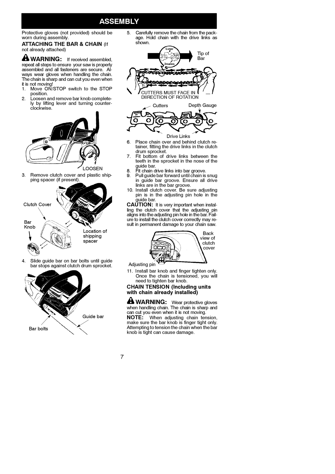 Poulan PP3516AVX, PP4218AVX instruction manual Assembly, Loosen, Cutters 