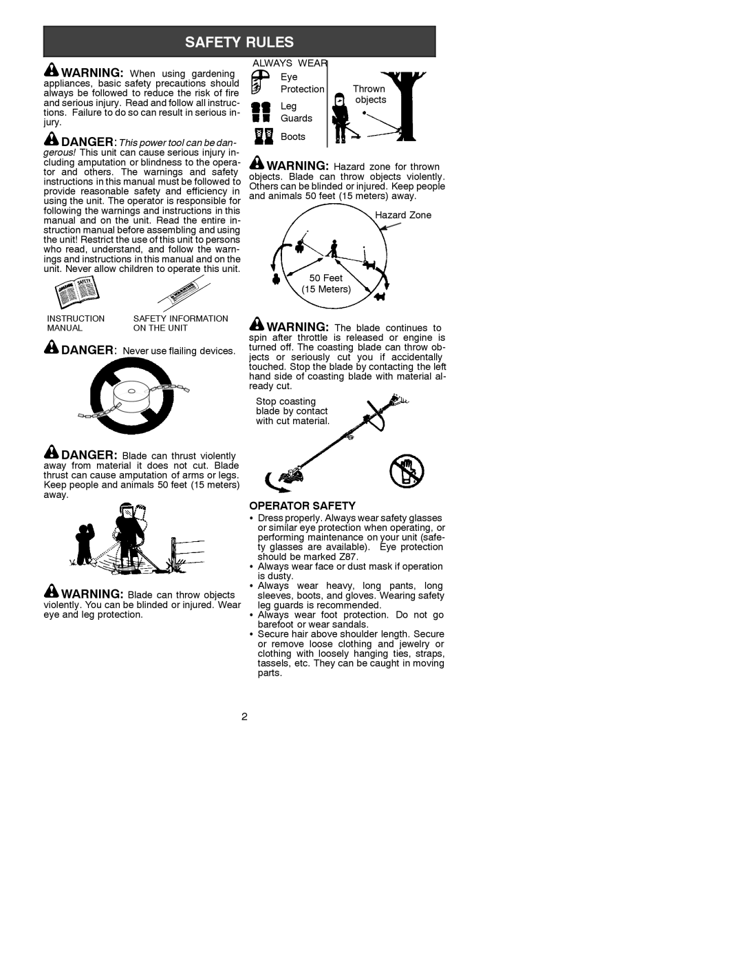 Poulan PP4000C instruction manual Operator Safety, Always Wear 