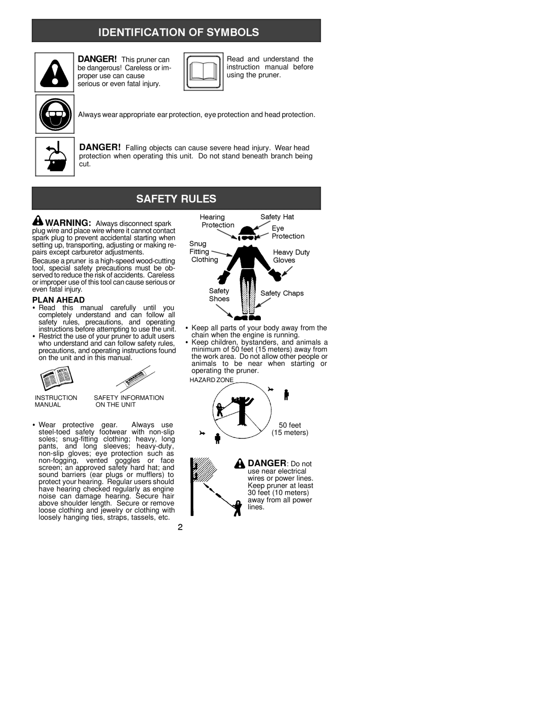 Poulan PP445, 530163323 instruction manual Plan Ahead 