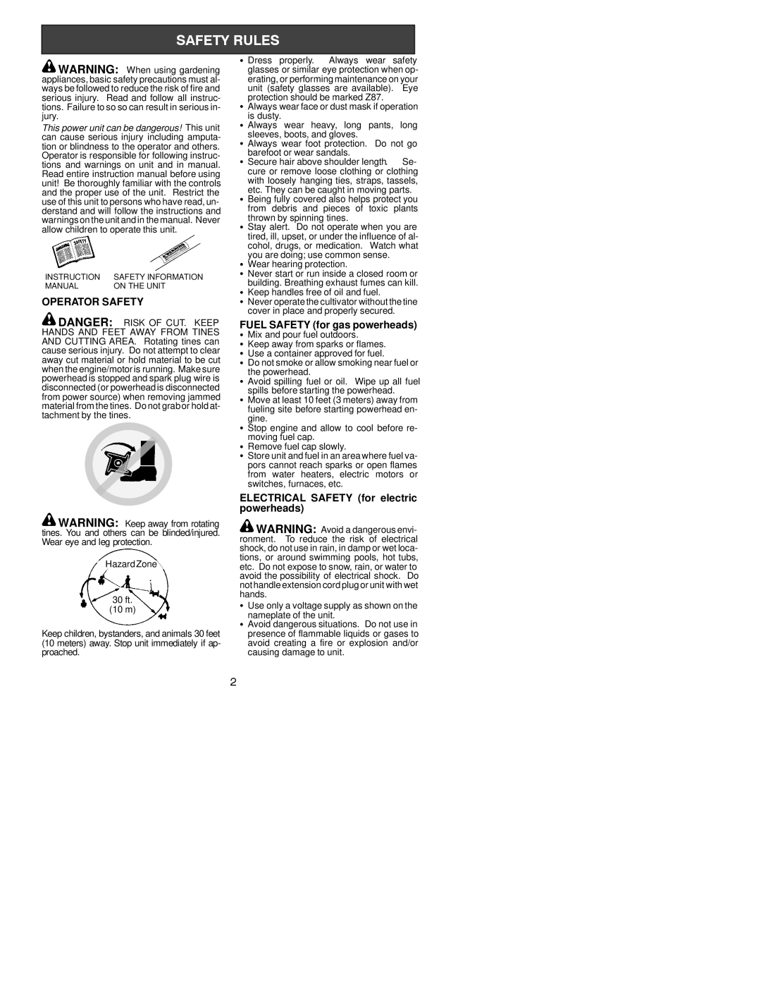 Poulan PPB2000T, 530164258 instruction manual Operator Safety 