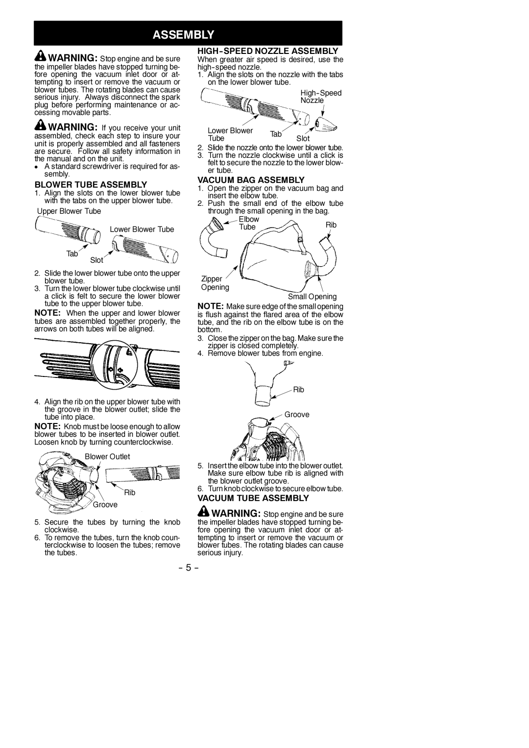 Poulan 545146905, PPB430VS Blower Tube Assembly, HIGH-SPEED Nozzle Assembly, Vacuum BAG Assembly, Vacuum Tube Assembly 