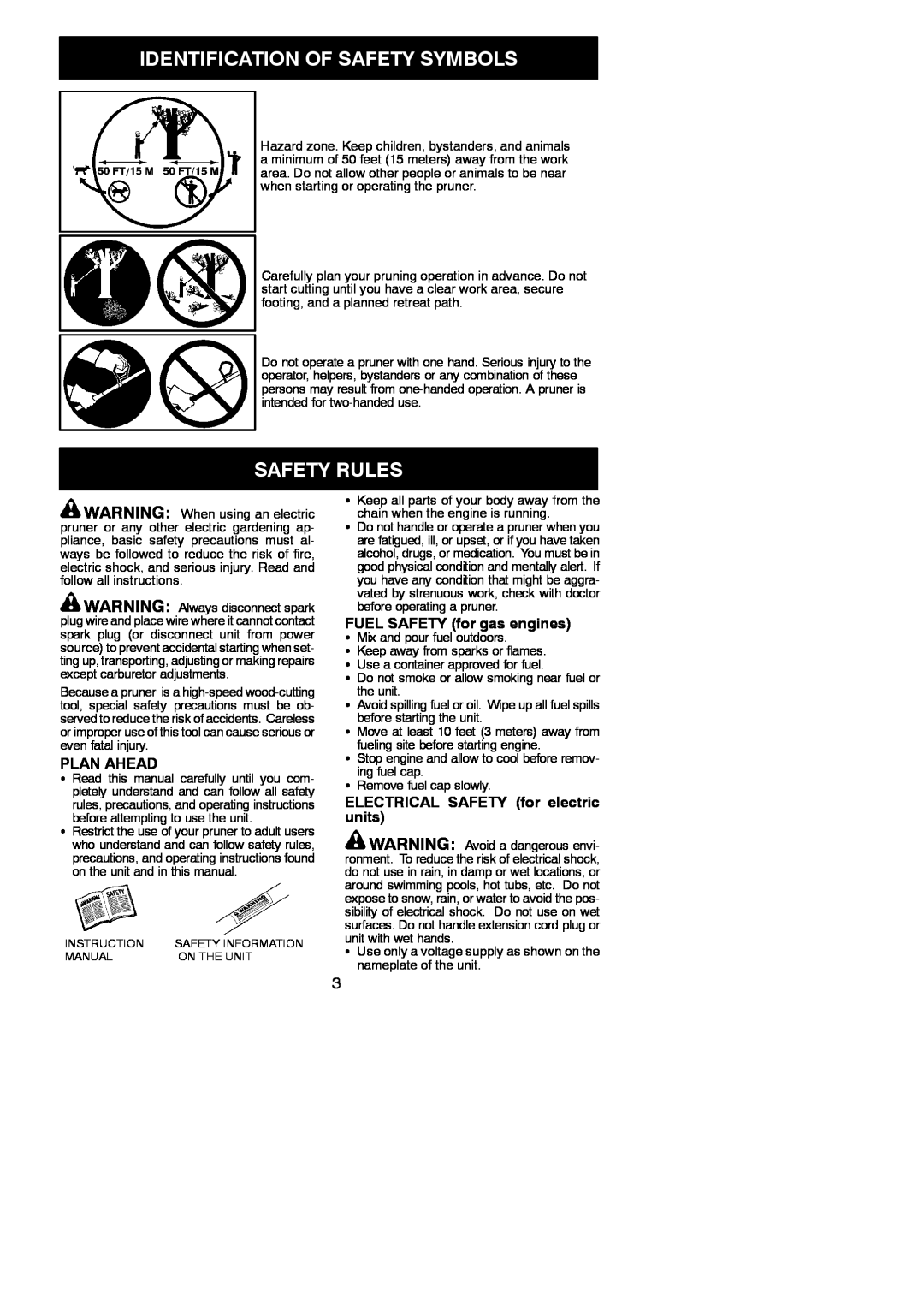 Poulan PPB5500P, 952711671 Safety Rules, Identification Of Safety Symbols, Plan Ahead, FUEL SAFETY for gas engines 