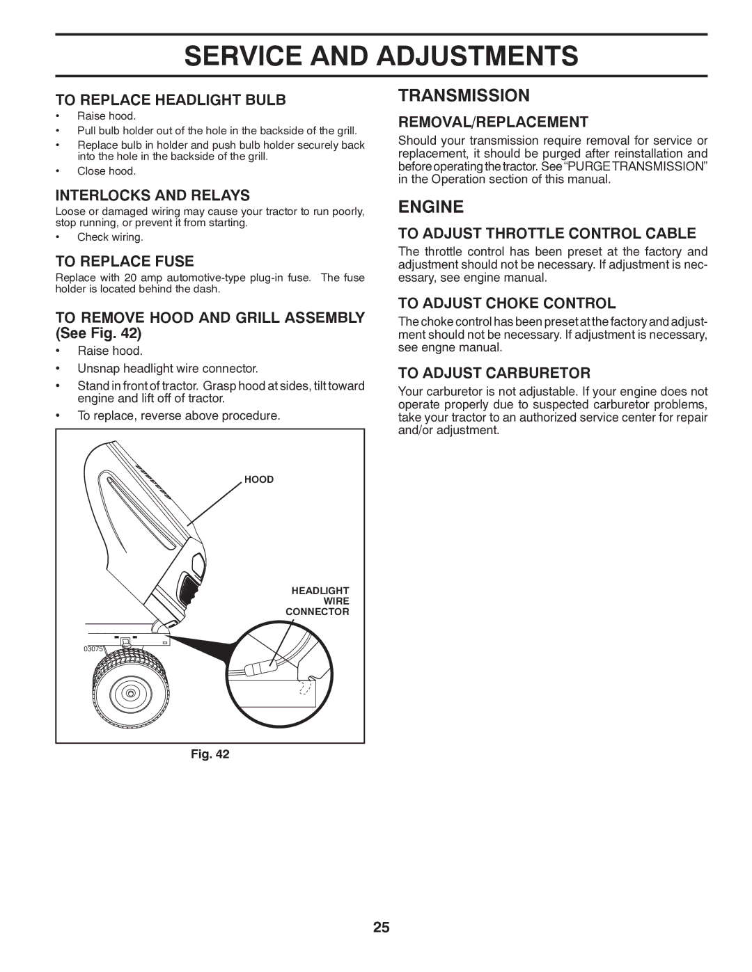 Poulan PPH25K54 manual Transmission 