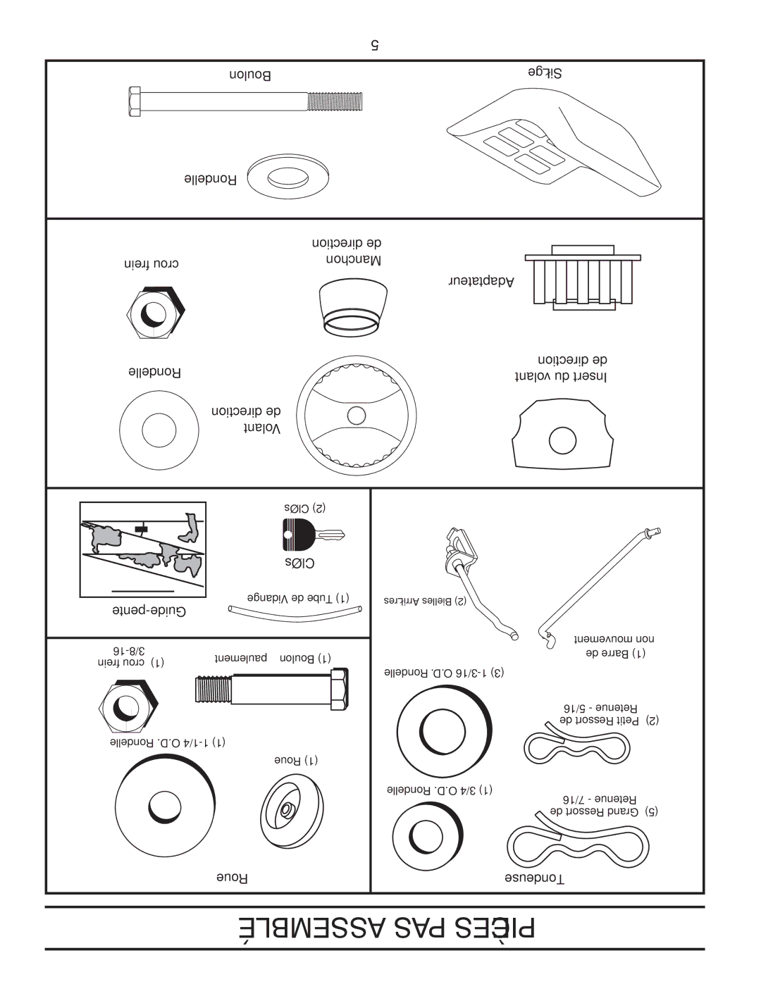 Poulan PPH25K54 manual Assemblé PAS Pièces, Pente-Guide 