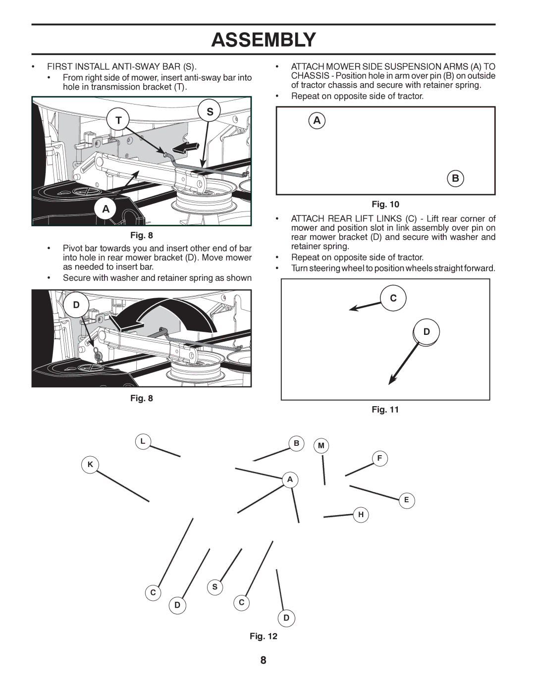 Poulan PPH25K54 manual First Install ANTI-SWAY BAR S 