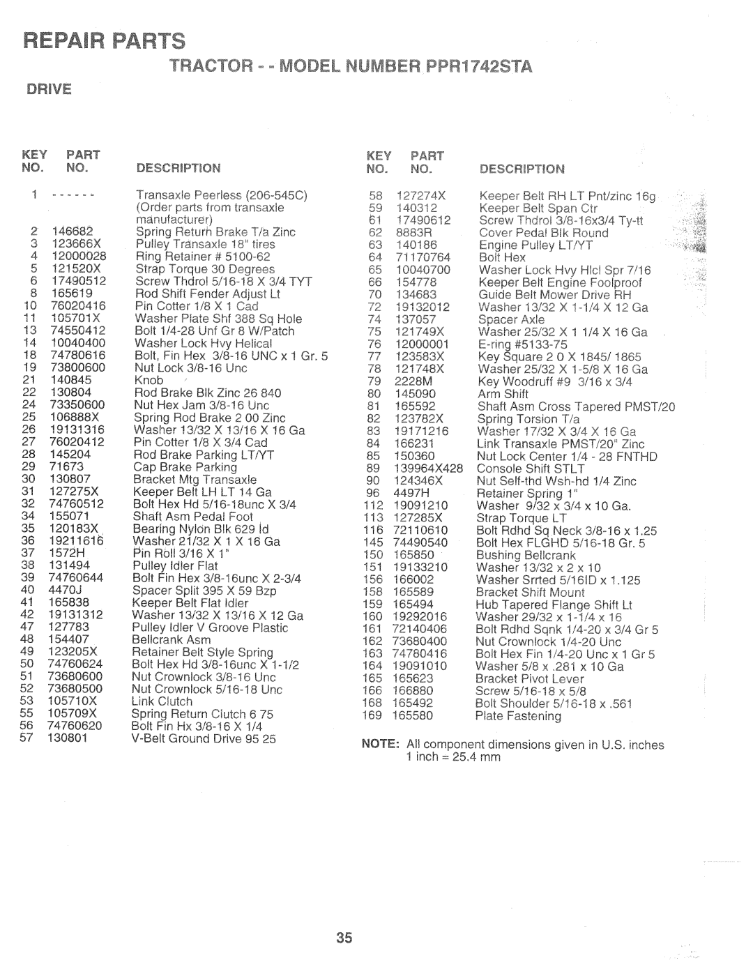 Poulan 169087, PPR1742STA manual 