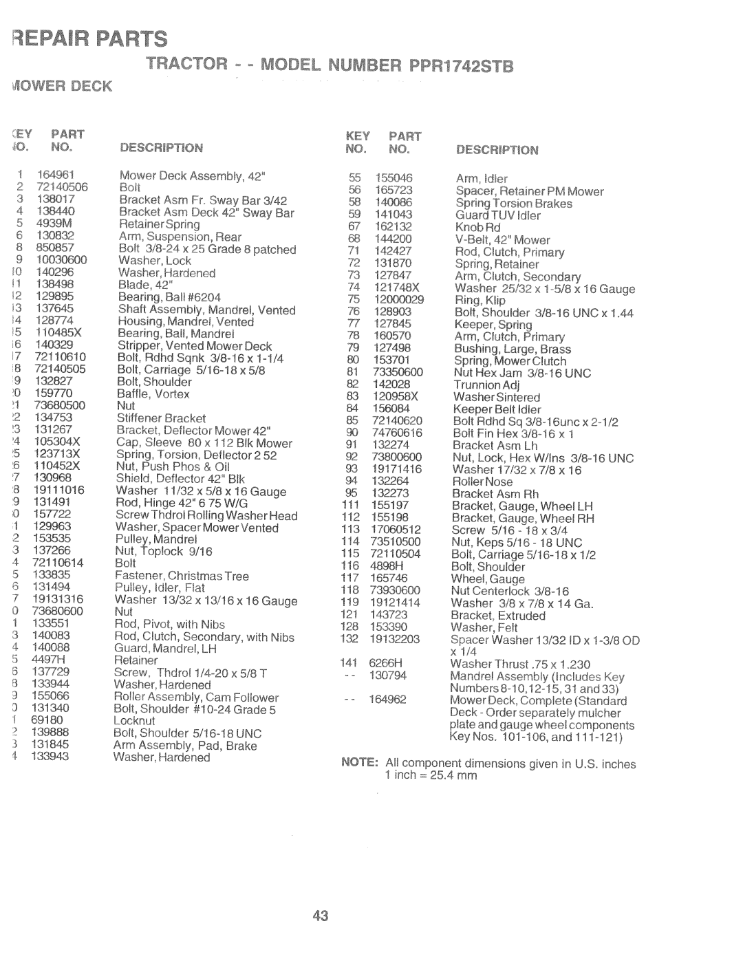 Poulan 169553, PPR1742STB manual 