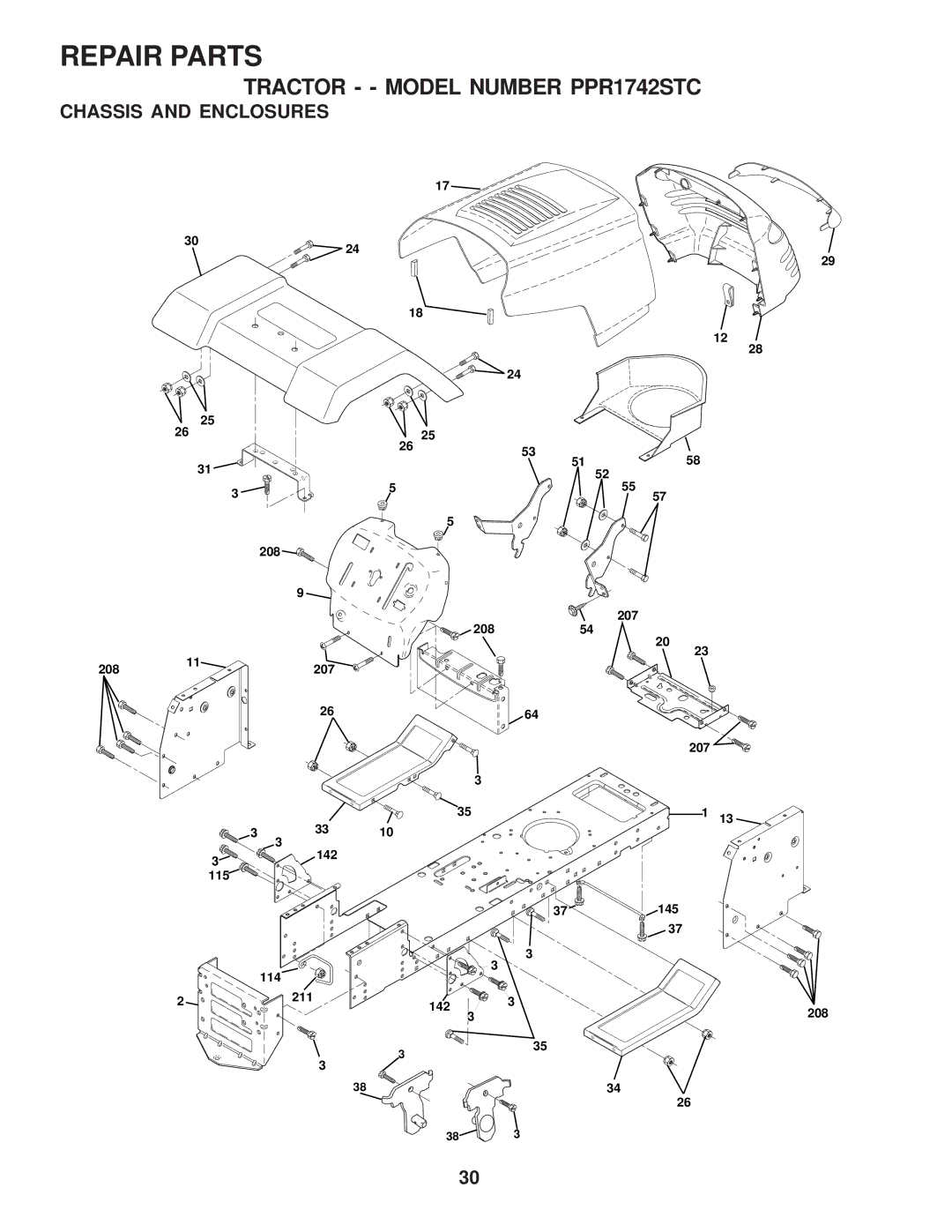 Poulan PPR1742STC, 173282 owner manual Chassis and Enclosures 