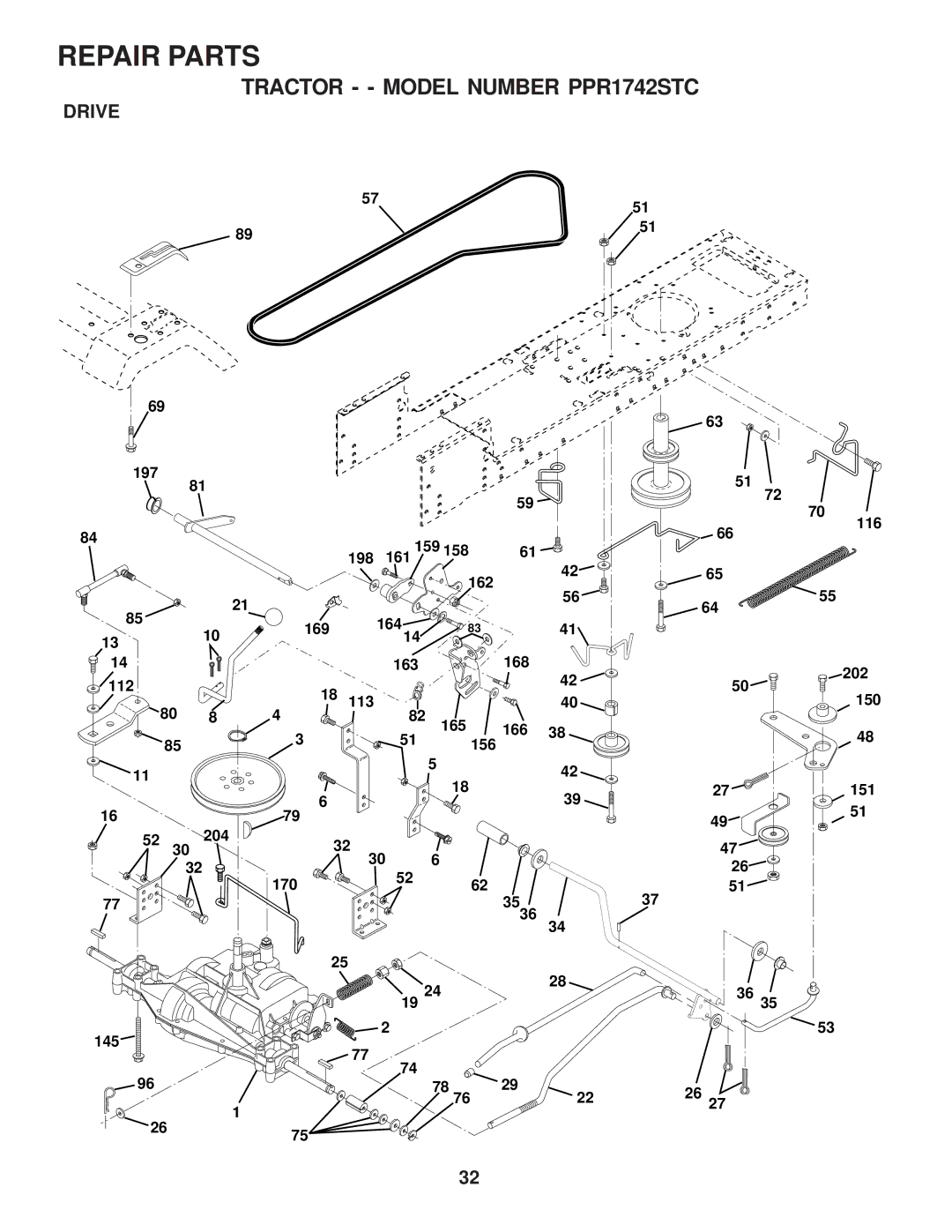 Poulan PPR1742STC, 173282 owner manual Drive 