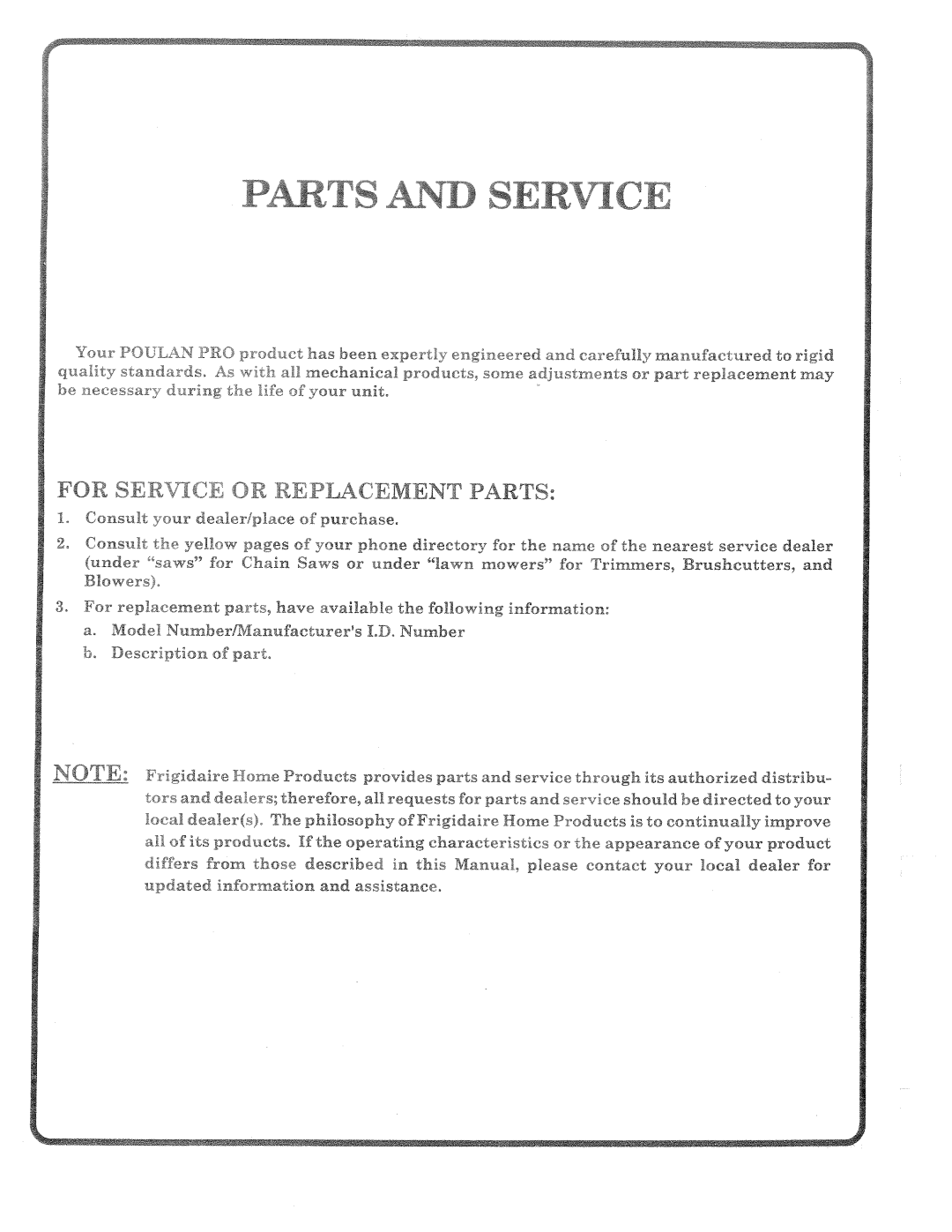 Poulan PPR17H42STA, 168737 manual 