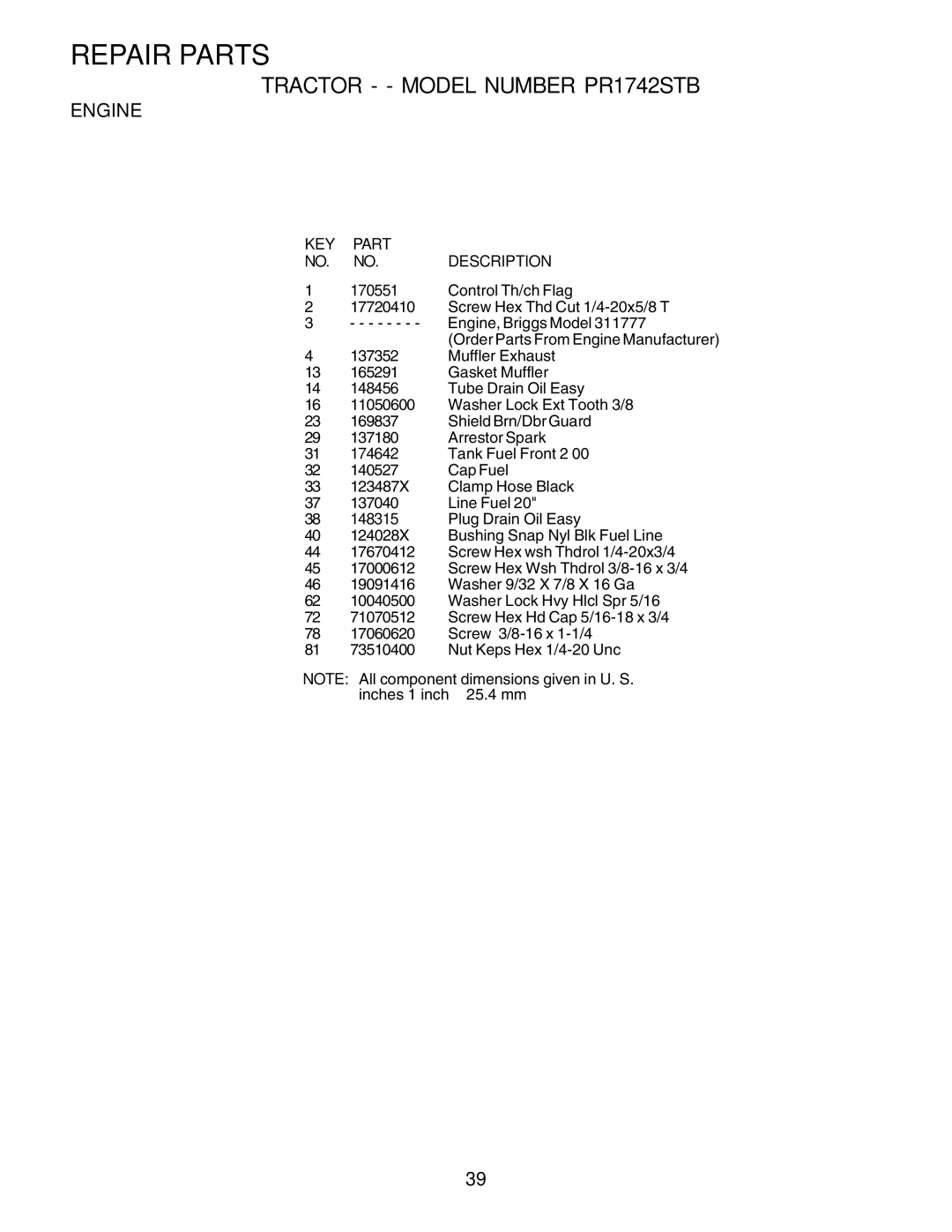 Poulan PR1742STB owner manual Control Th/ch Flag, 148456, 174642, 148315 