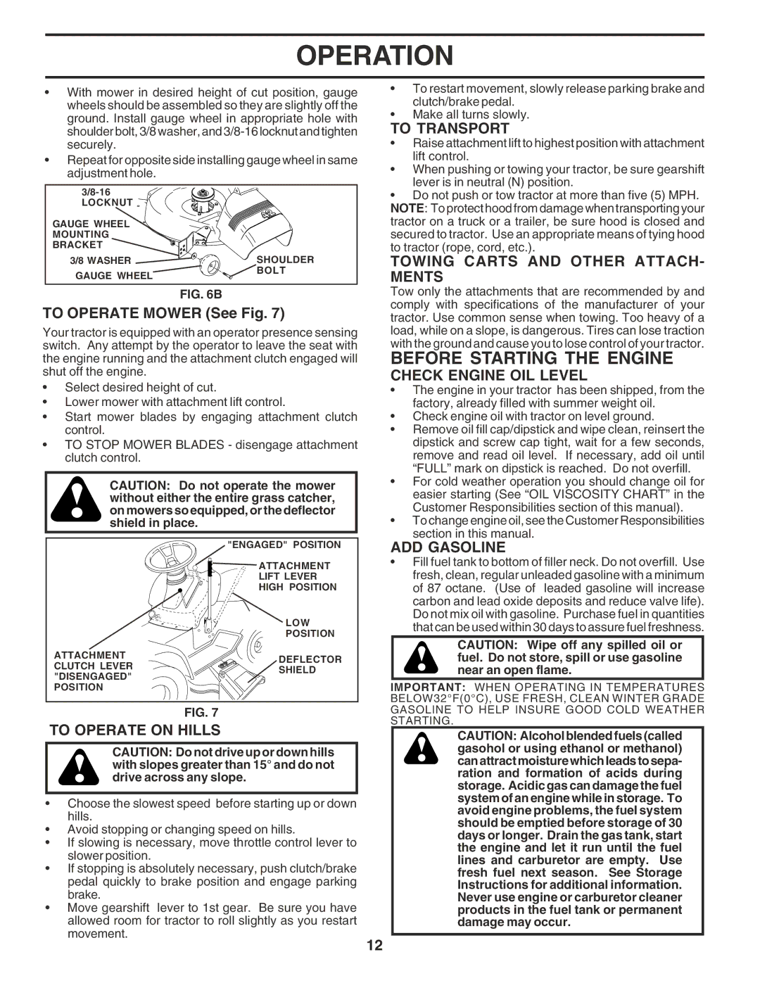 Poulan PR17542STC owner manual Before Starting the Engine 