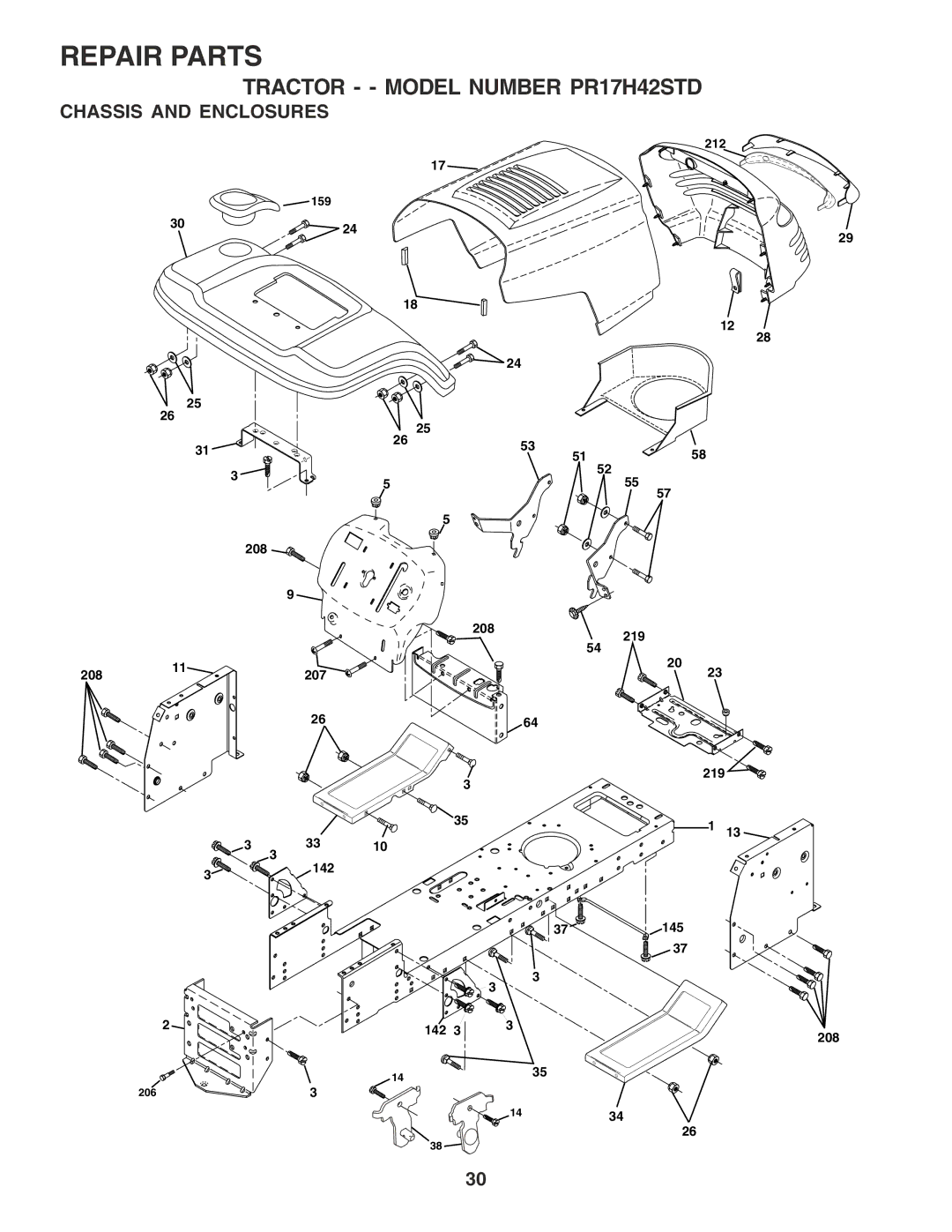 Poulan PR17H42STD owner manual Chassis and Enclosures 