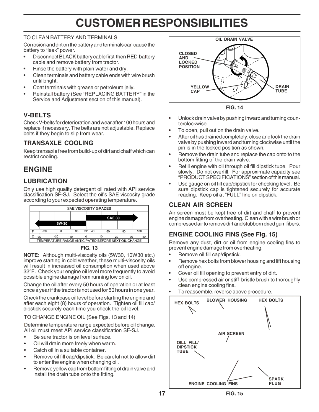 Poulan PR1842STB owner manual Engine, Belts, Transaxle Cooling, Lubrication, Clean AIR Screen 