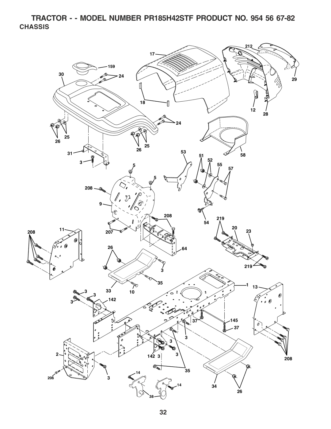 Poulan PR185H42STF owner manual Chassis 